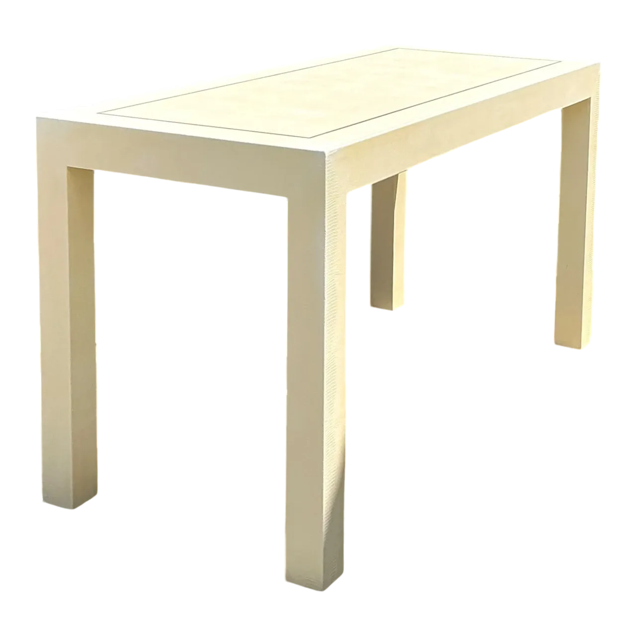 Vintage Snake Skin and Wood Console Table