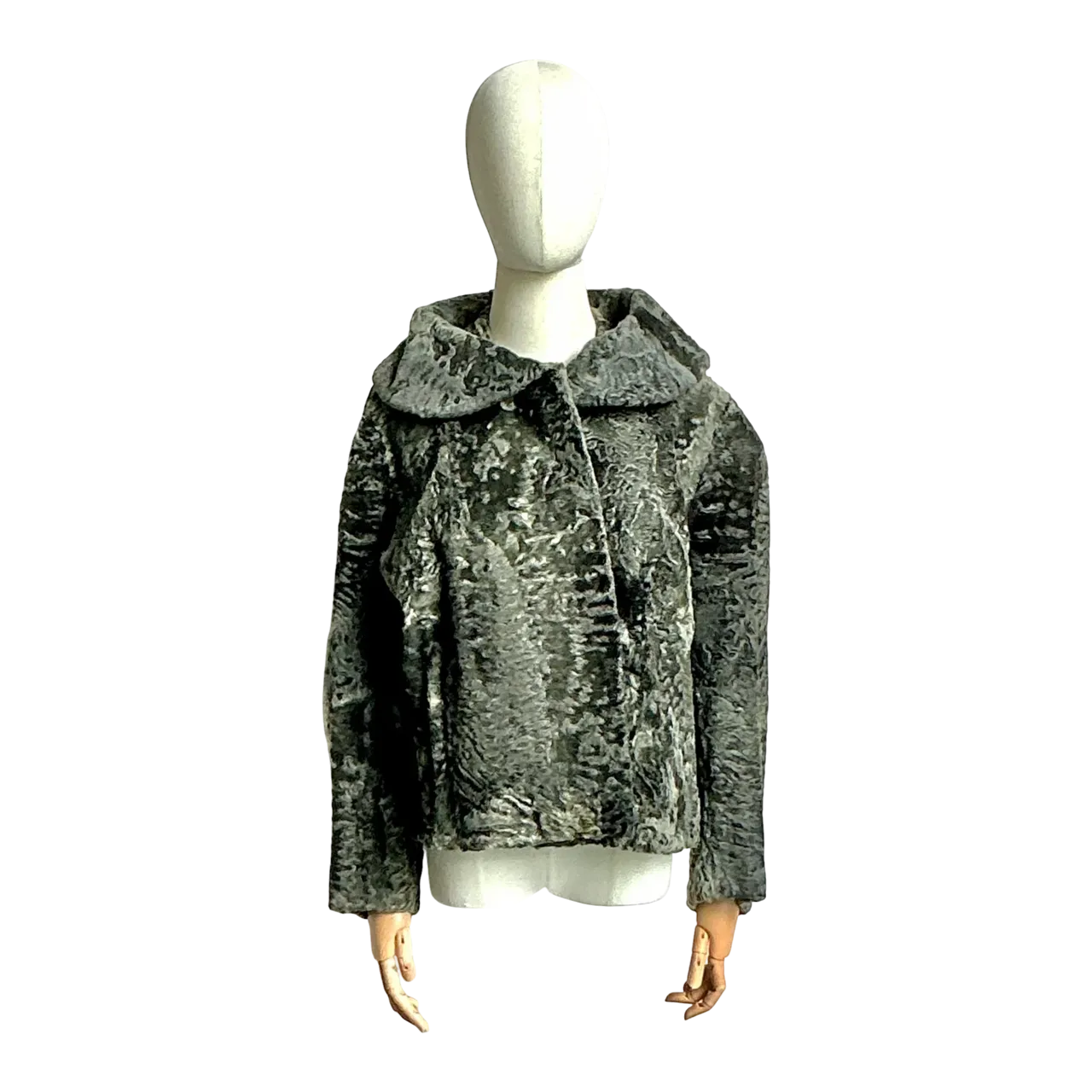 Vintage Textured Cropped Lamb Jacket