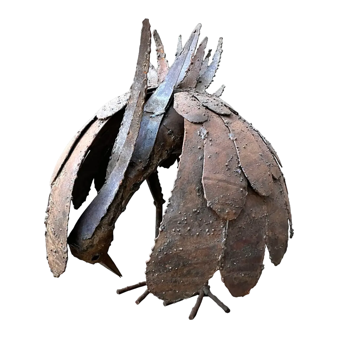 Vintage Torch Cut Iron Bird Sculpture