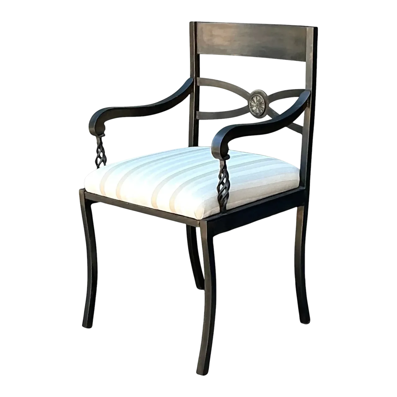 Vintage Twisted Iron Arm Chair