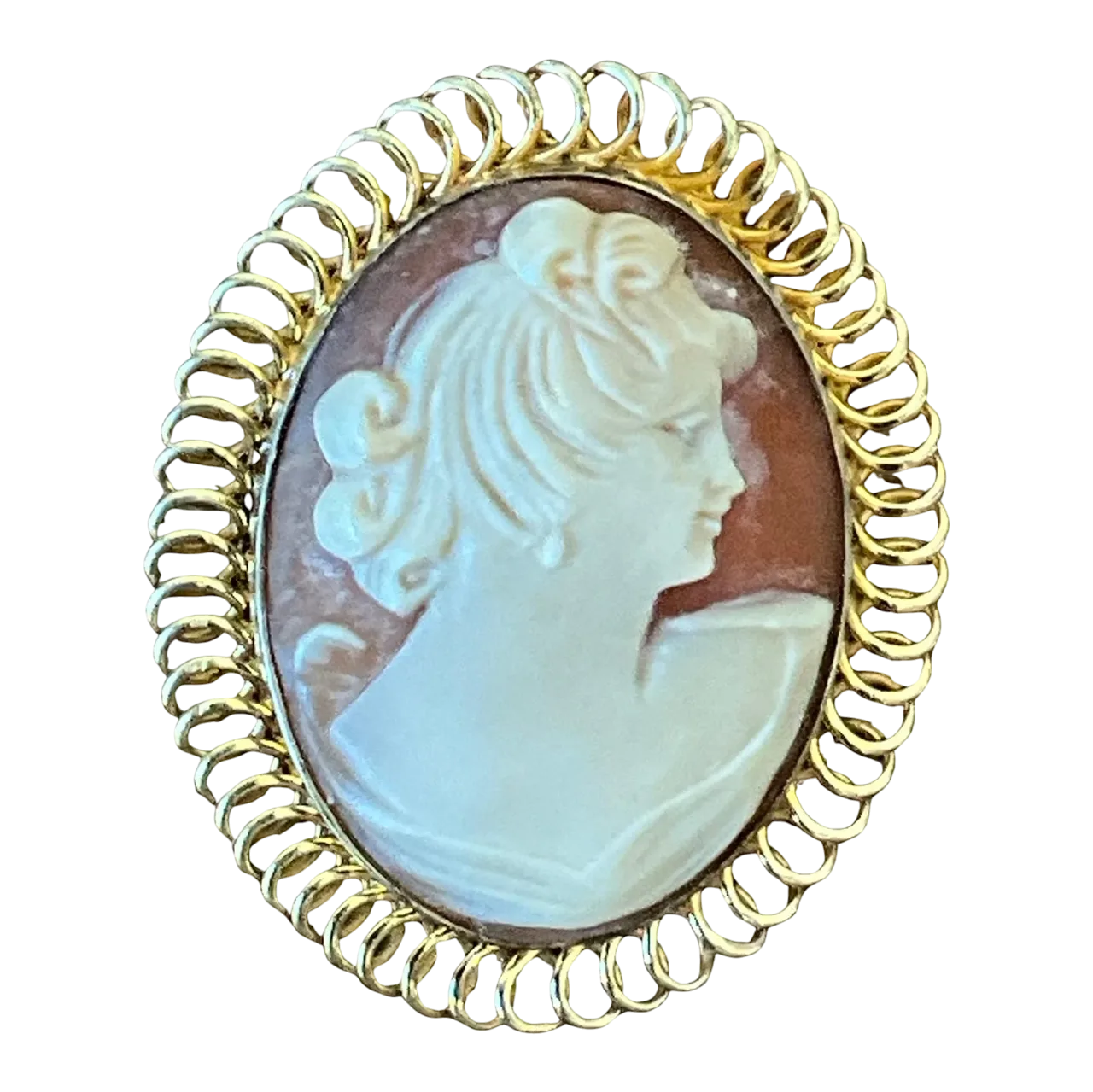 Vintage Victorian 12k Handcarved Cameo Pendant