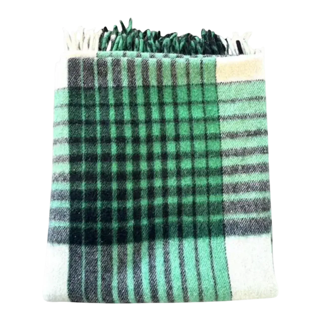 Vintage Wool Plaid Blanket