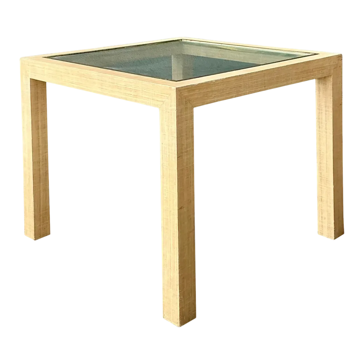 Vintage Wrapped Grasscloth Game Table