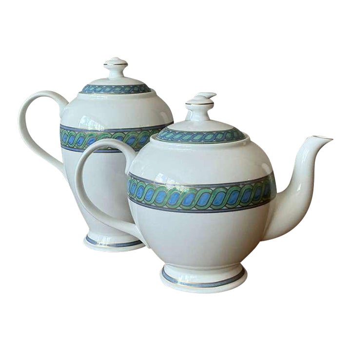 Vintage Boho Christofle "Torsada" Coffee & Teapot With Lid - A Pair