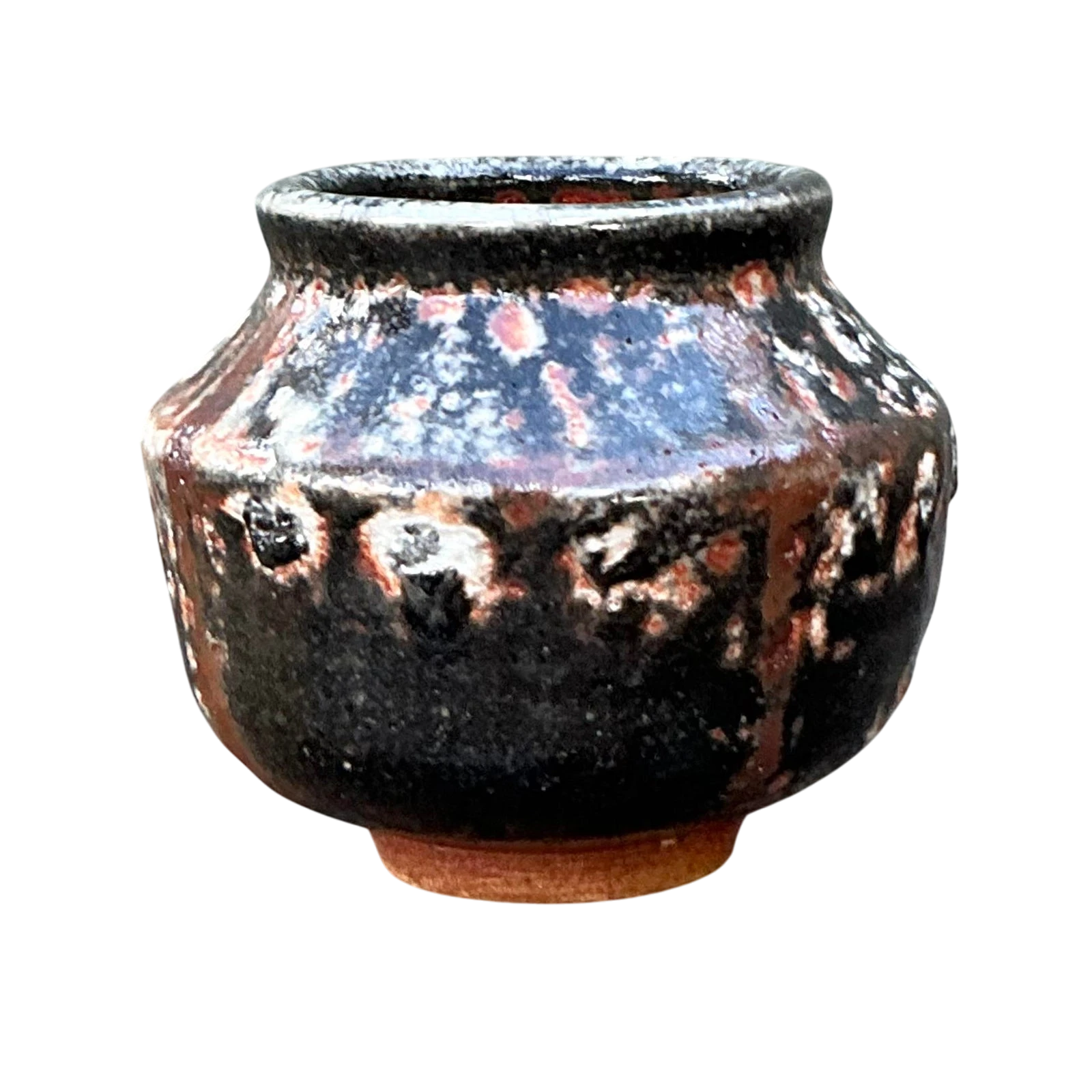 Vintage Boho Original Studio Pottery Small Vase - Ceramic, 3.75W x 3.25H — additional photo 1