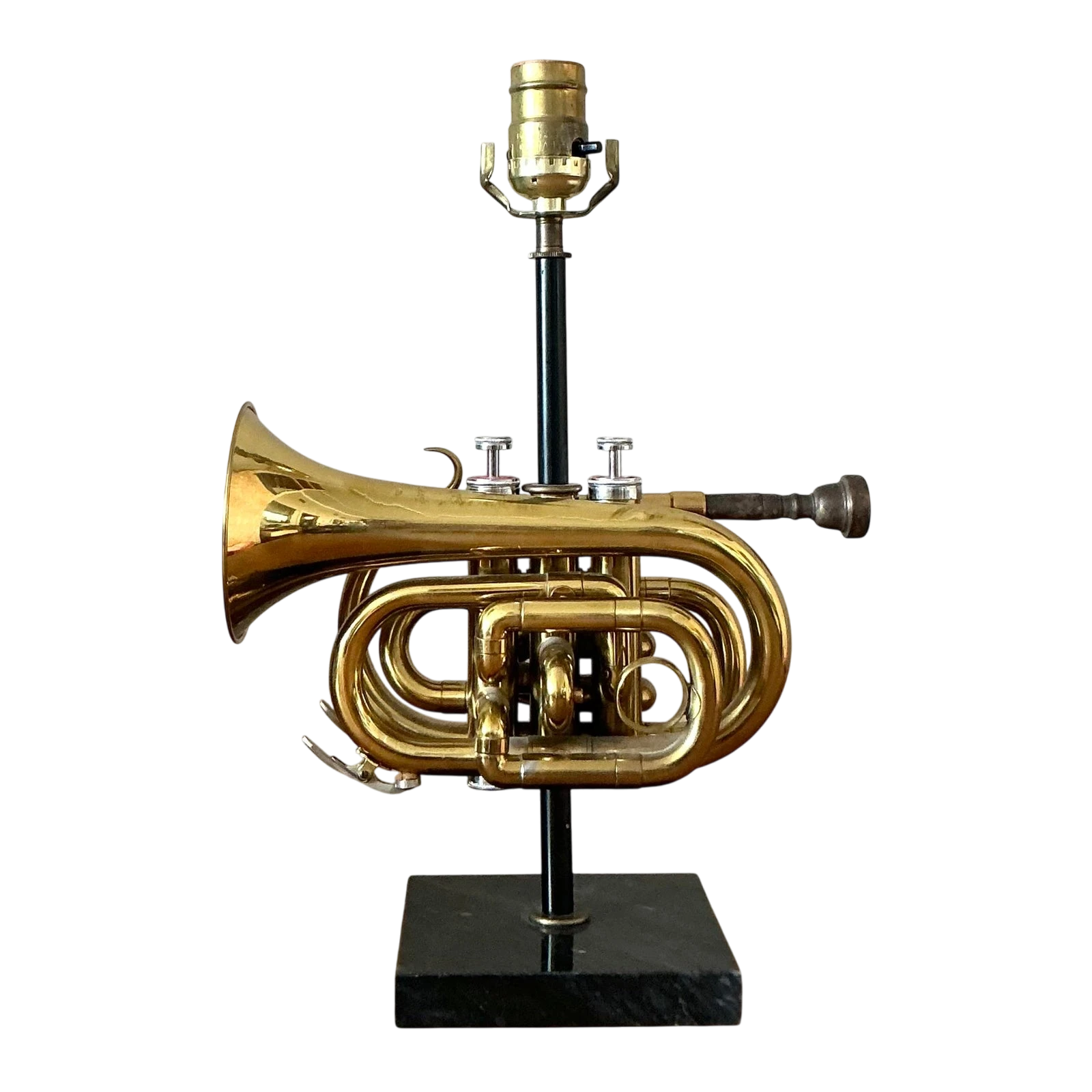 Vintage Boho Original Trumpet Lamp - Detail view