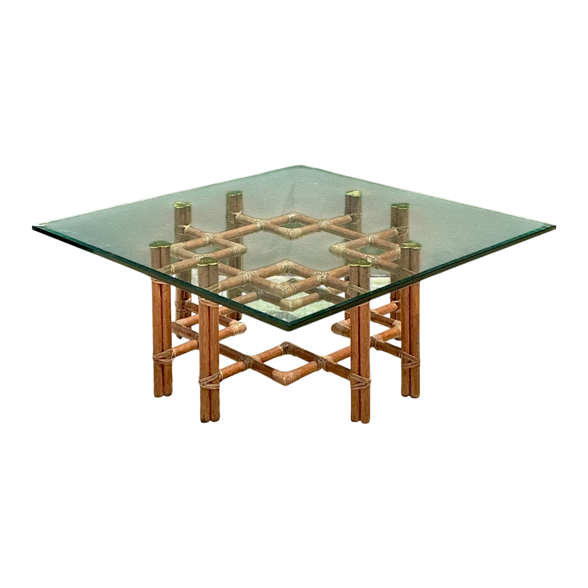 Vintage McGuire Wrapped Rattan Coffee Table