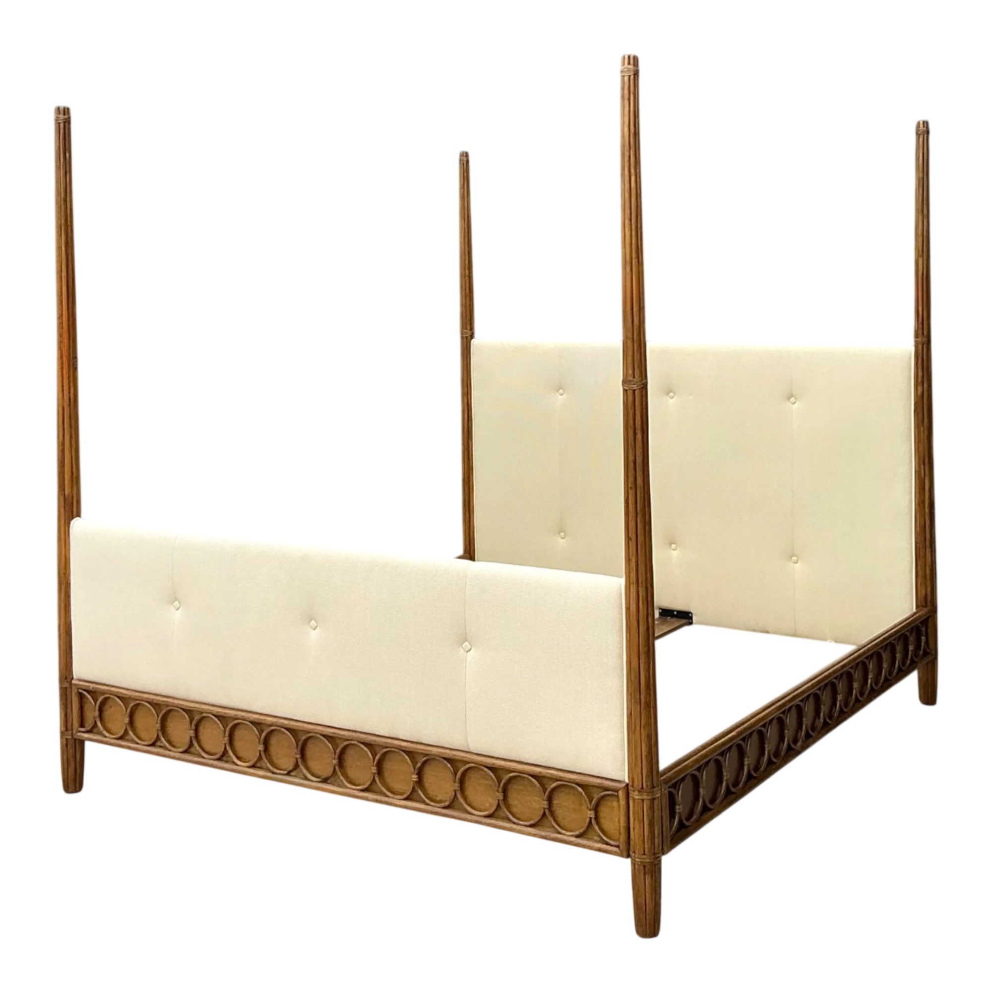 Vintage Orlando Diaz Azcuy For McGuire King Size “Vendome” Rattan Bed