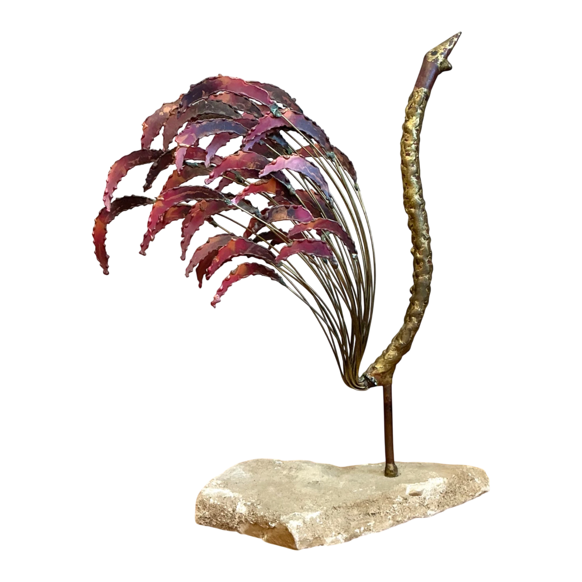 Mid-Century Modern Abstract Metal Rooster Sculpture — additional photo 1