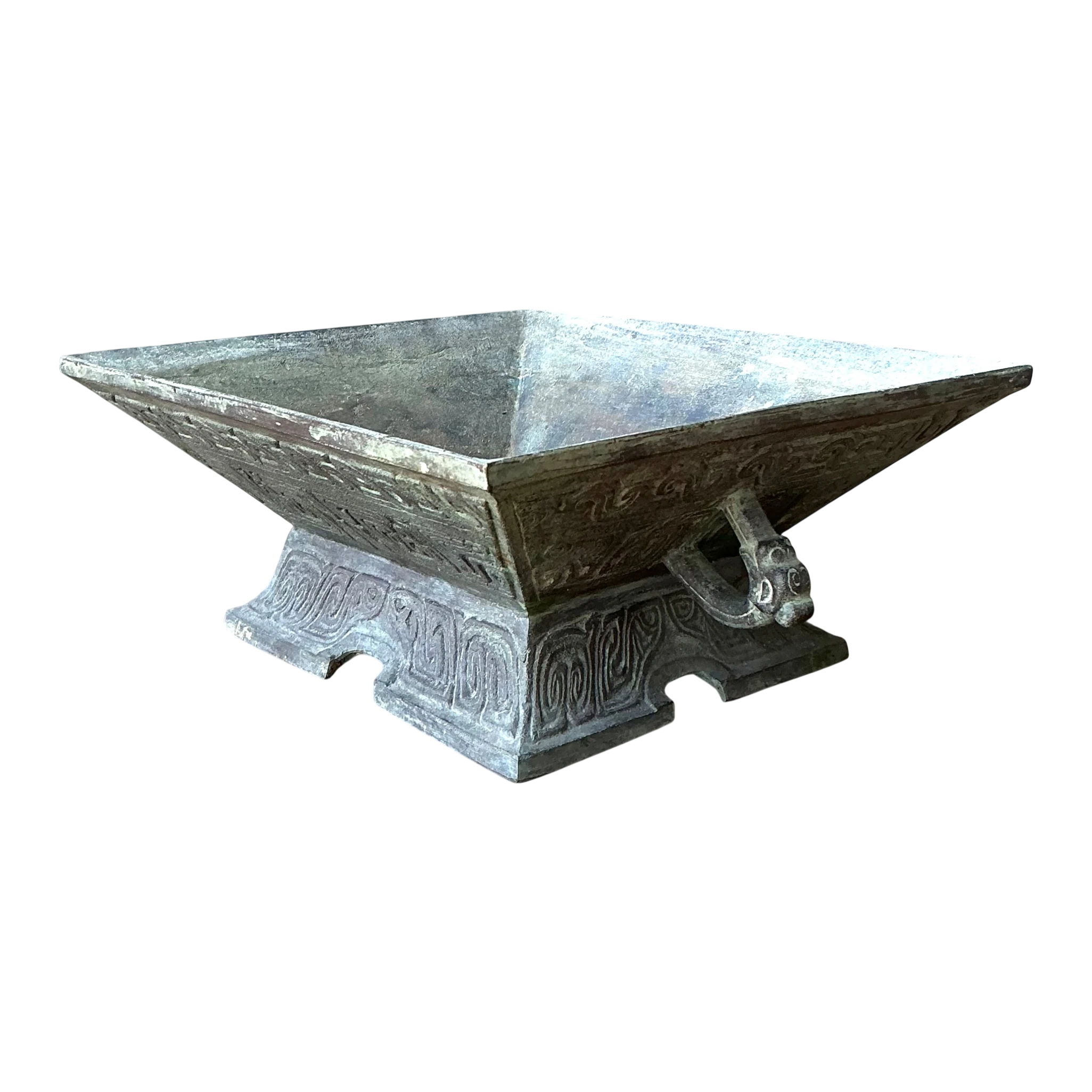 Vintage Etched Bronze Decorative Bowl — additional photo 1