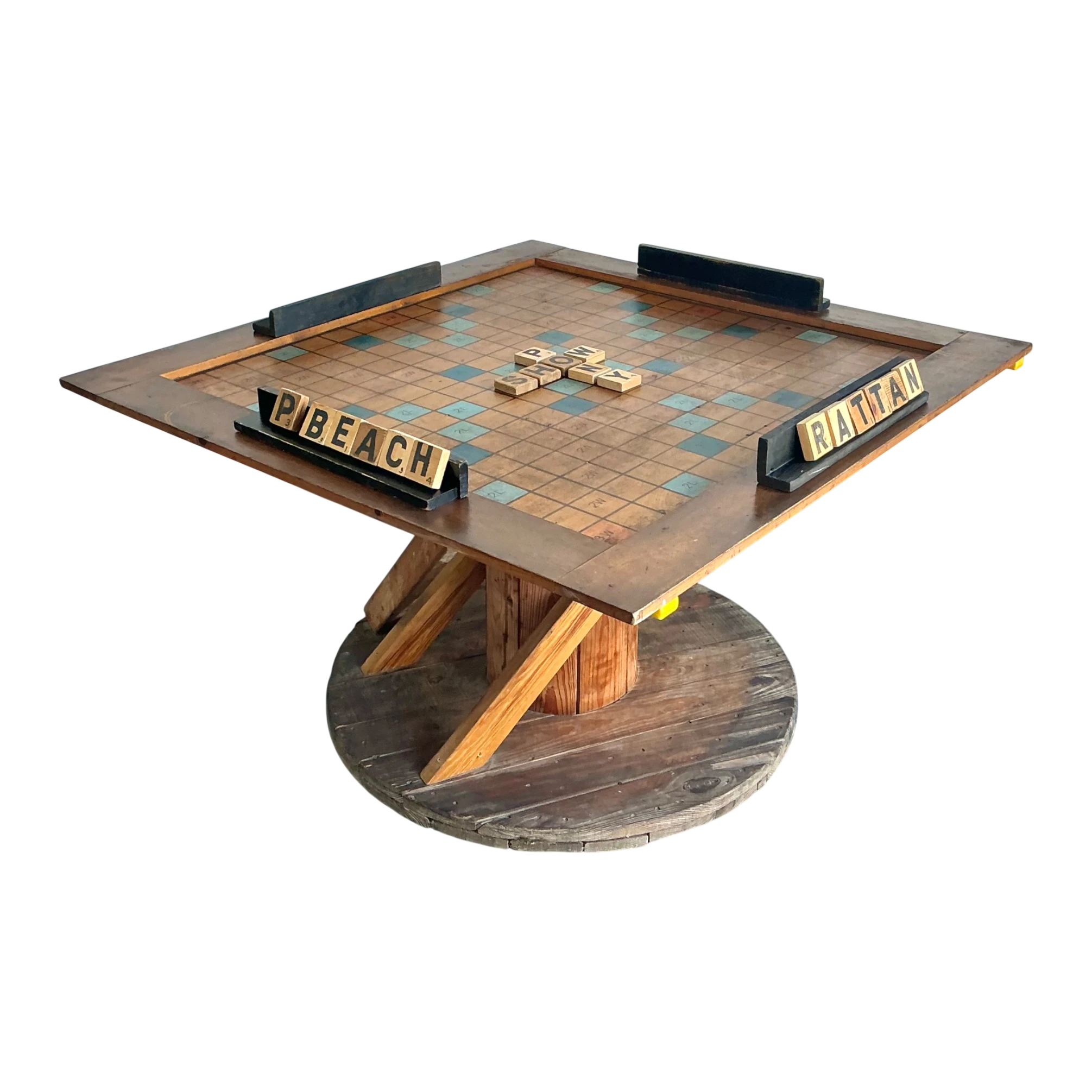 Vintage Monumental Wood Scrabble Board Game Table — additional photo 1