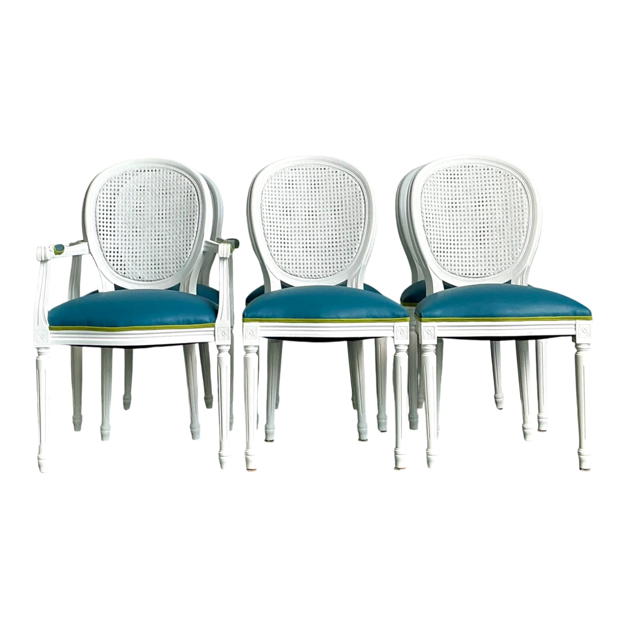 Vintage Medallion Back Cane Dining Chairs - Set Of Six — additional photo 1