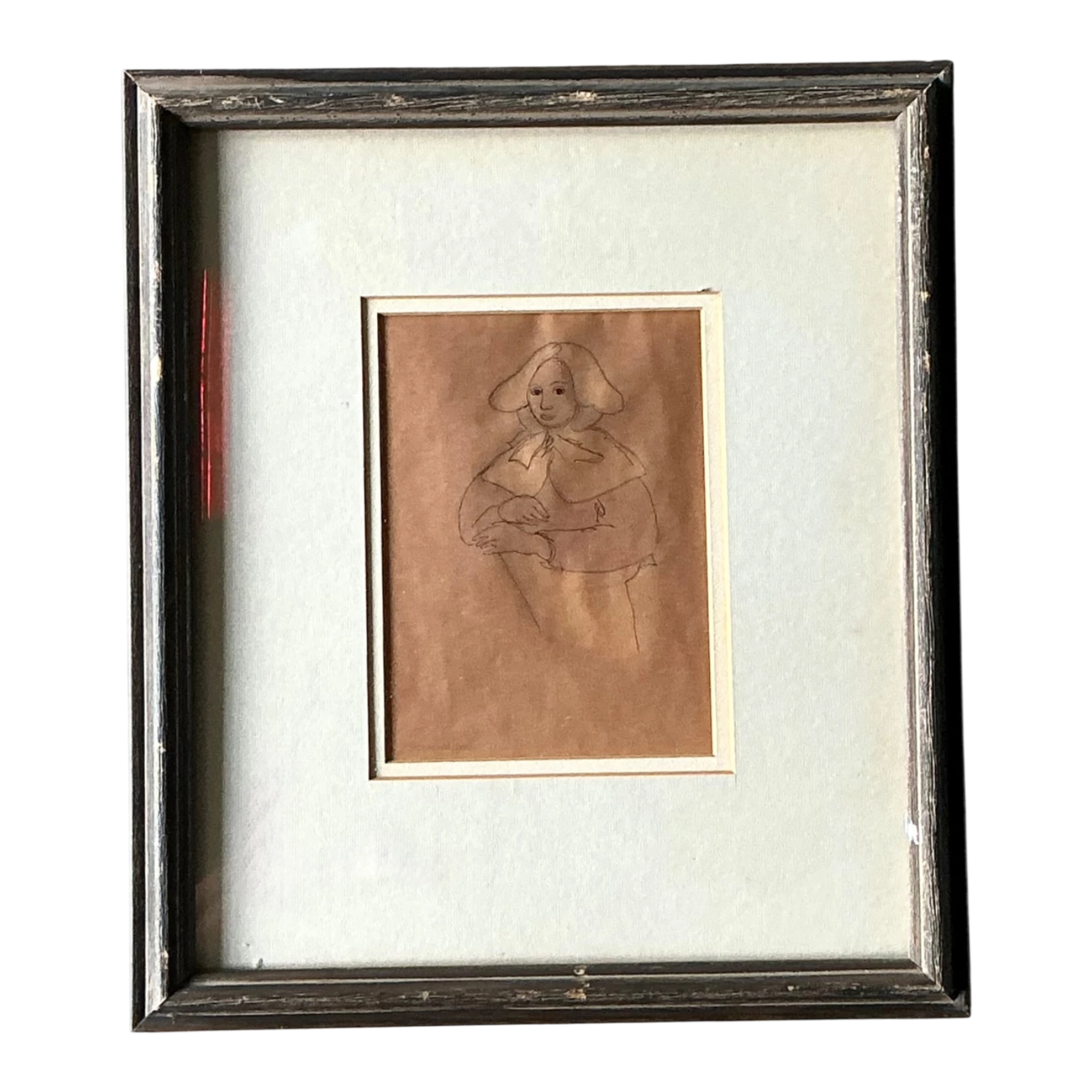 Vintage Portrait Drawing in Frame — additional photo 1