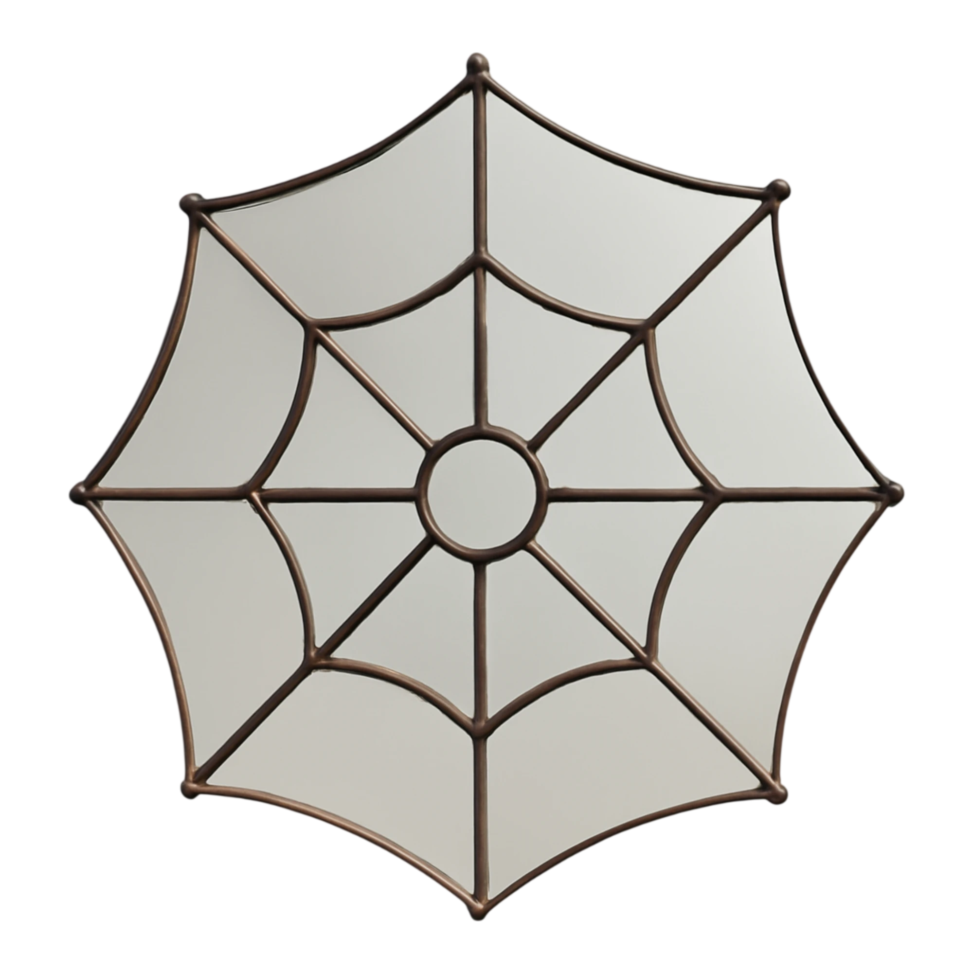 Vintage Wrought Iron Spiderweb Mirror — additional photo 1