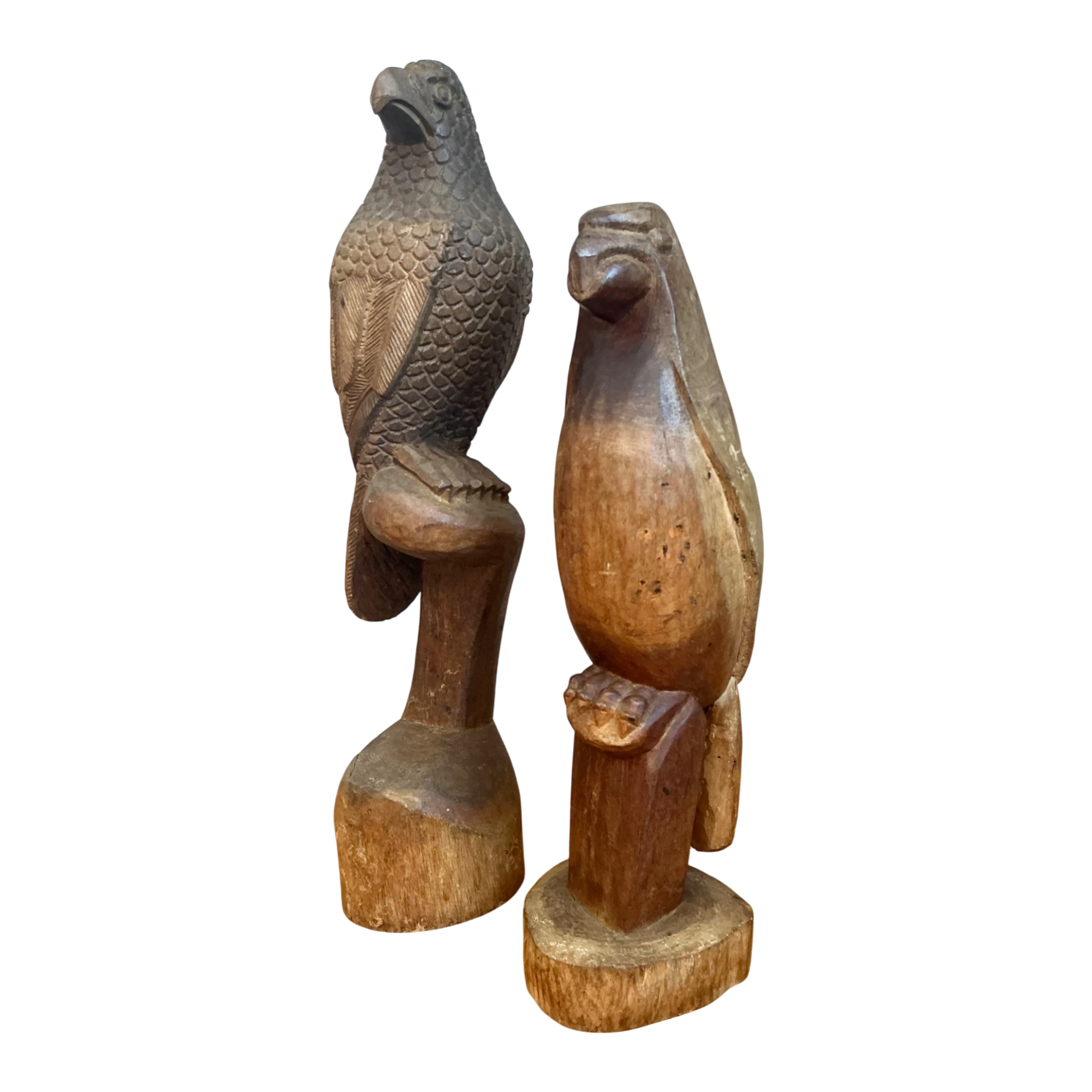 Vintage Carved Wood Bird Sculptures - A Pair — additional photo 1