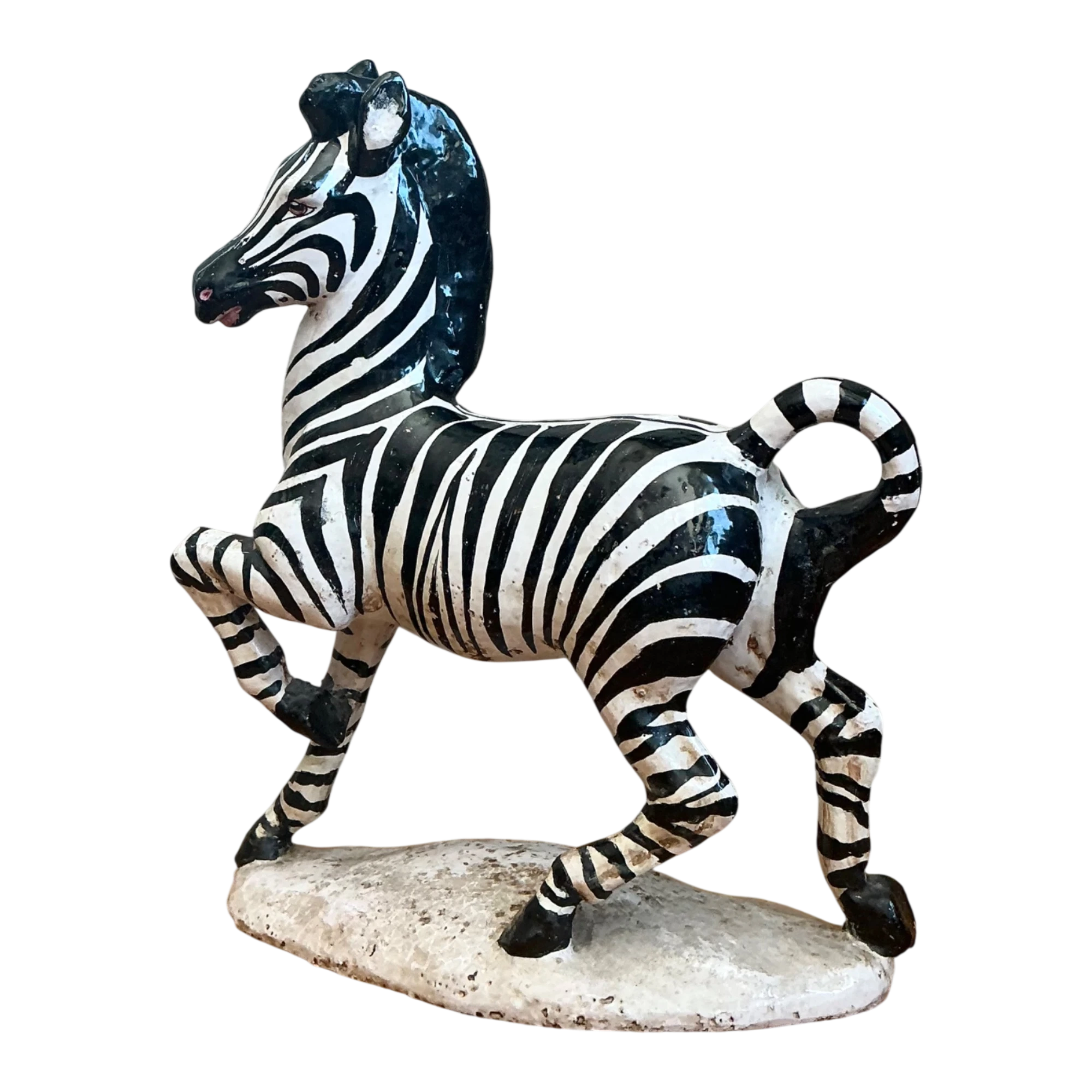 Vintage Italian Ceramic Zebra Sculpture — additional photo 1