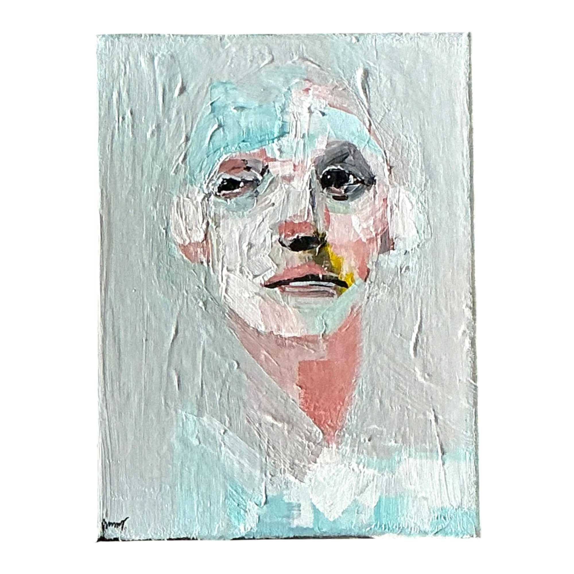 Vintage Abstract Expressionist Portrait Painting — additional photo 1