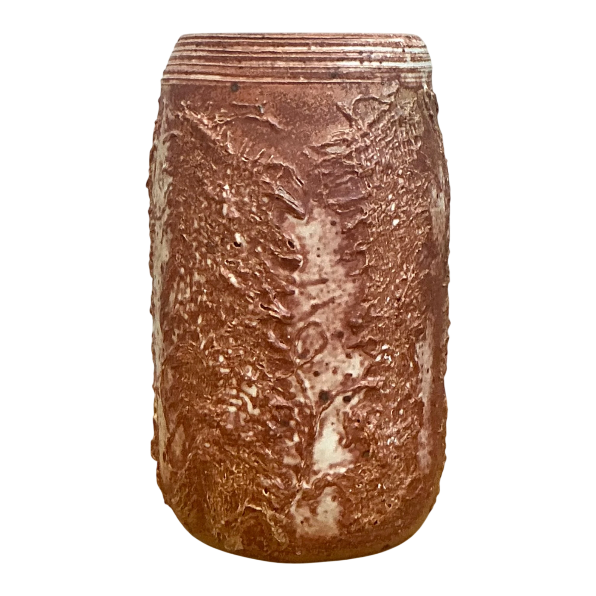 Vintage Brown Textured Studio Pottery Vase — additional photo 1