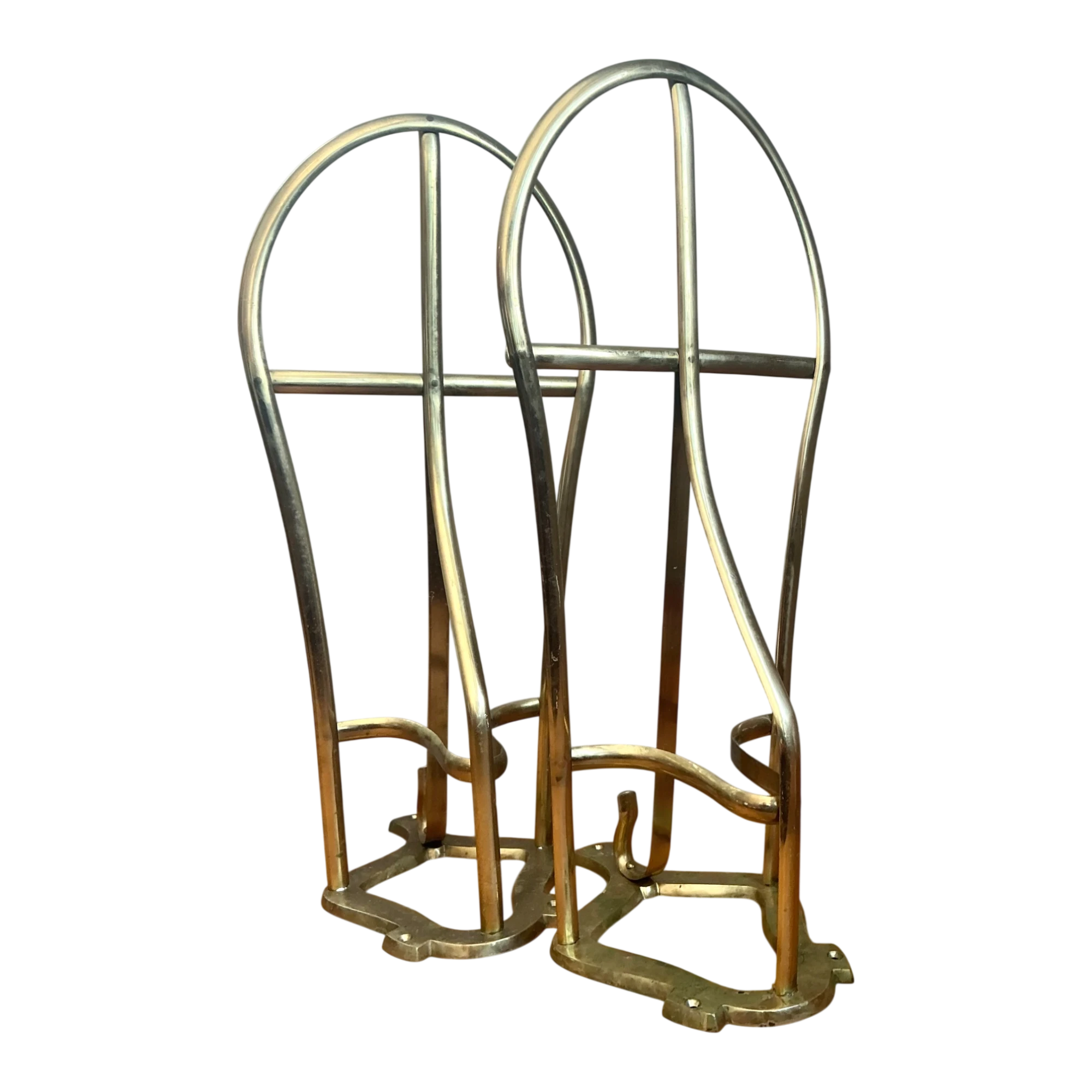 Vintage Brass Horse Saddle Rack - A Pair — additional photo 1