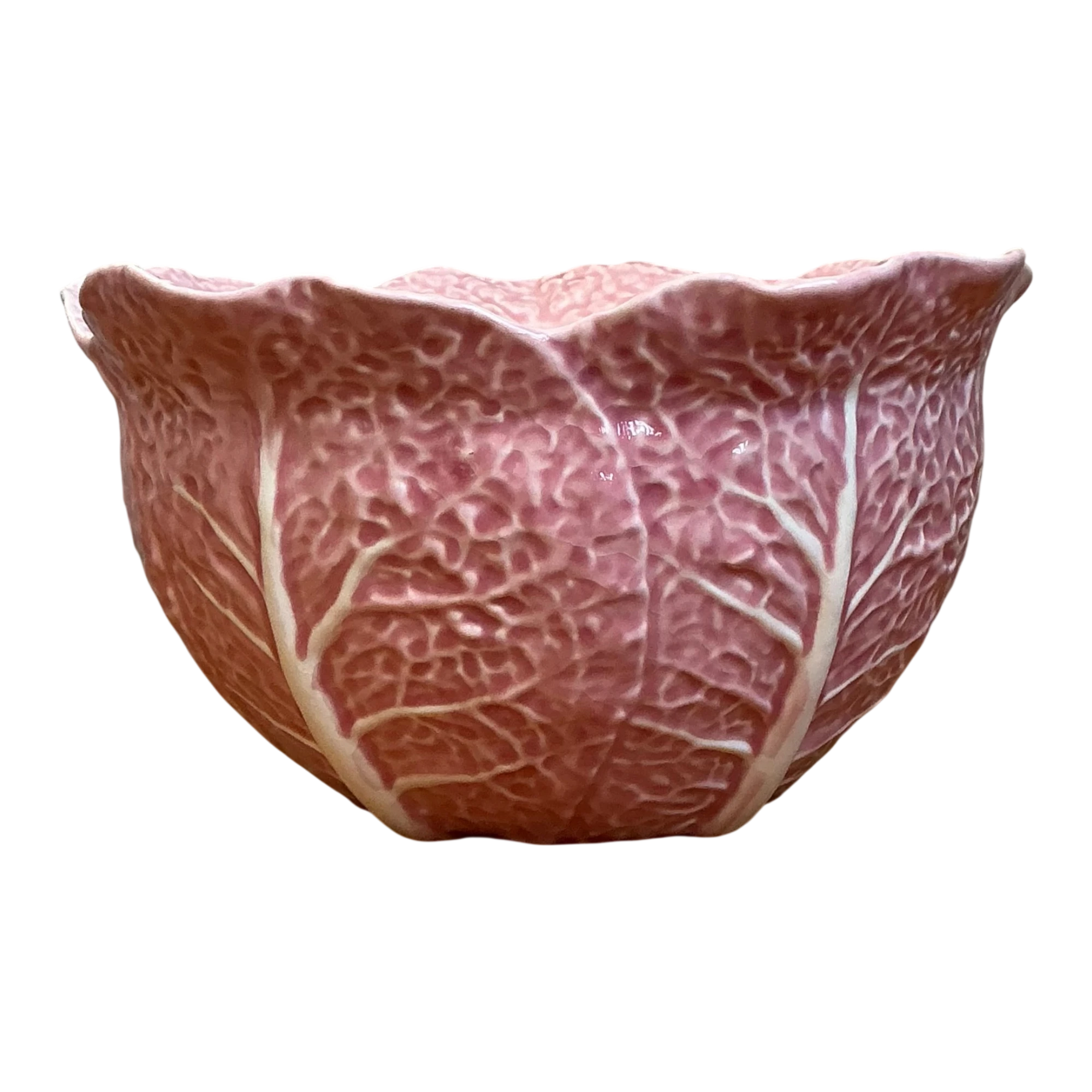 Vintage Bordallo Pinheiro Pink Cabbage Bowl — additional photo 1