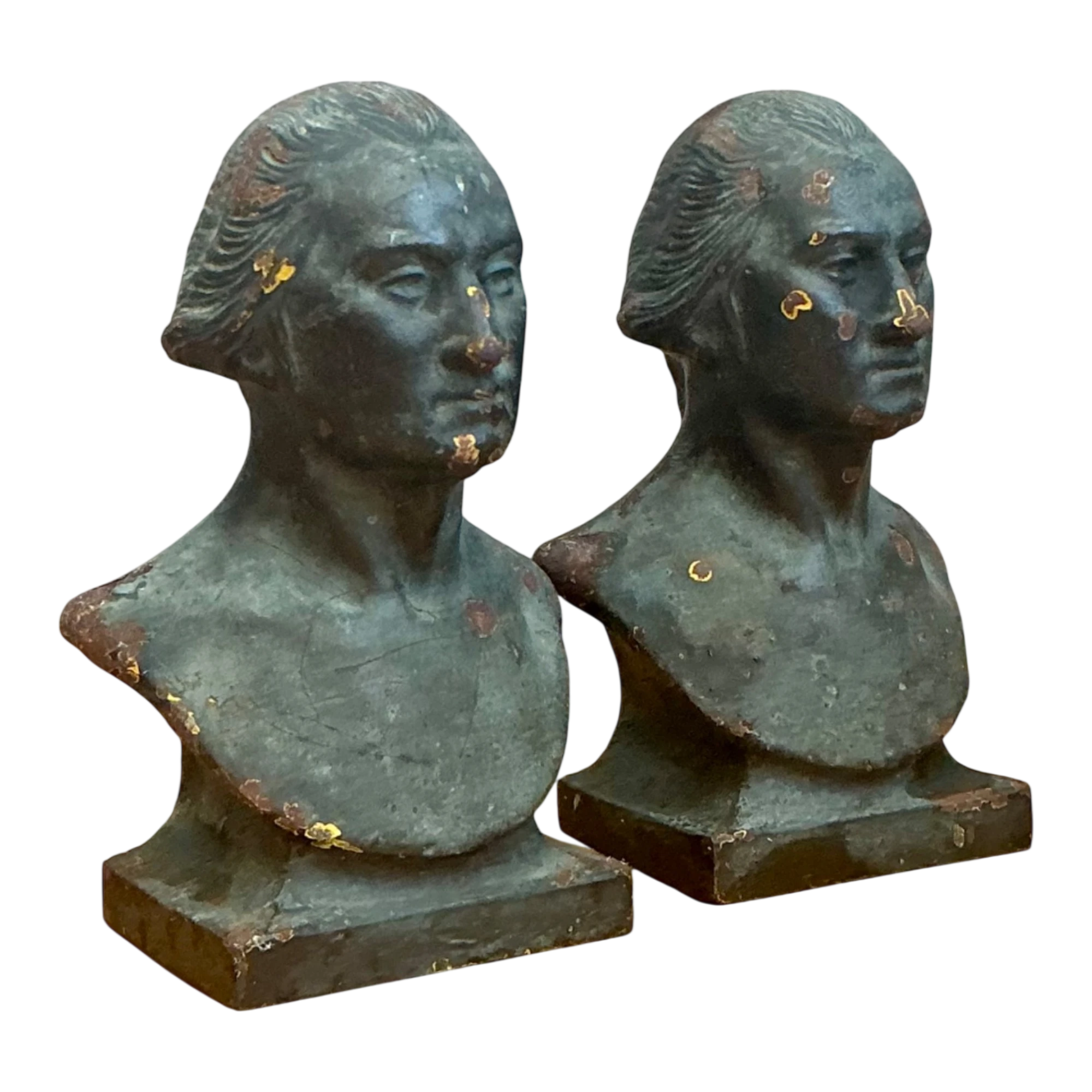 Vintage Patinated Bronze Busts Of George Washington -  A Pair — additional photo 1