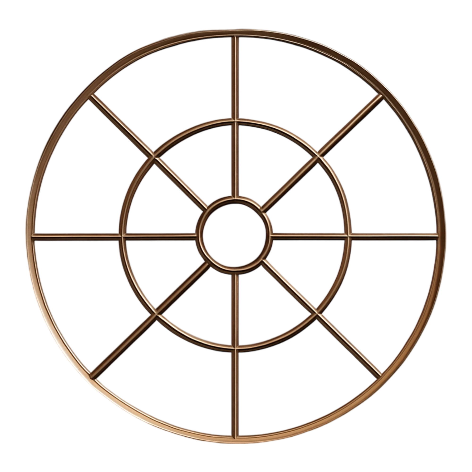Vintage Round Wrought Iron Windowpane Mirror — additional photo 1