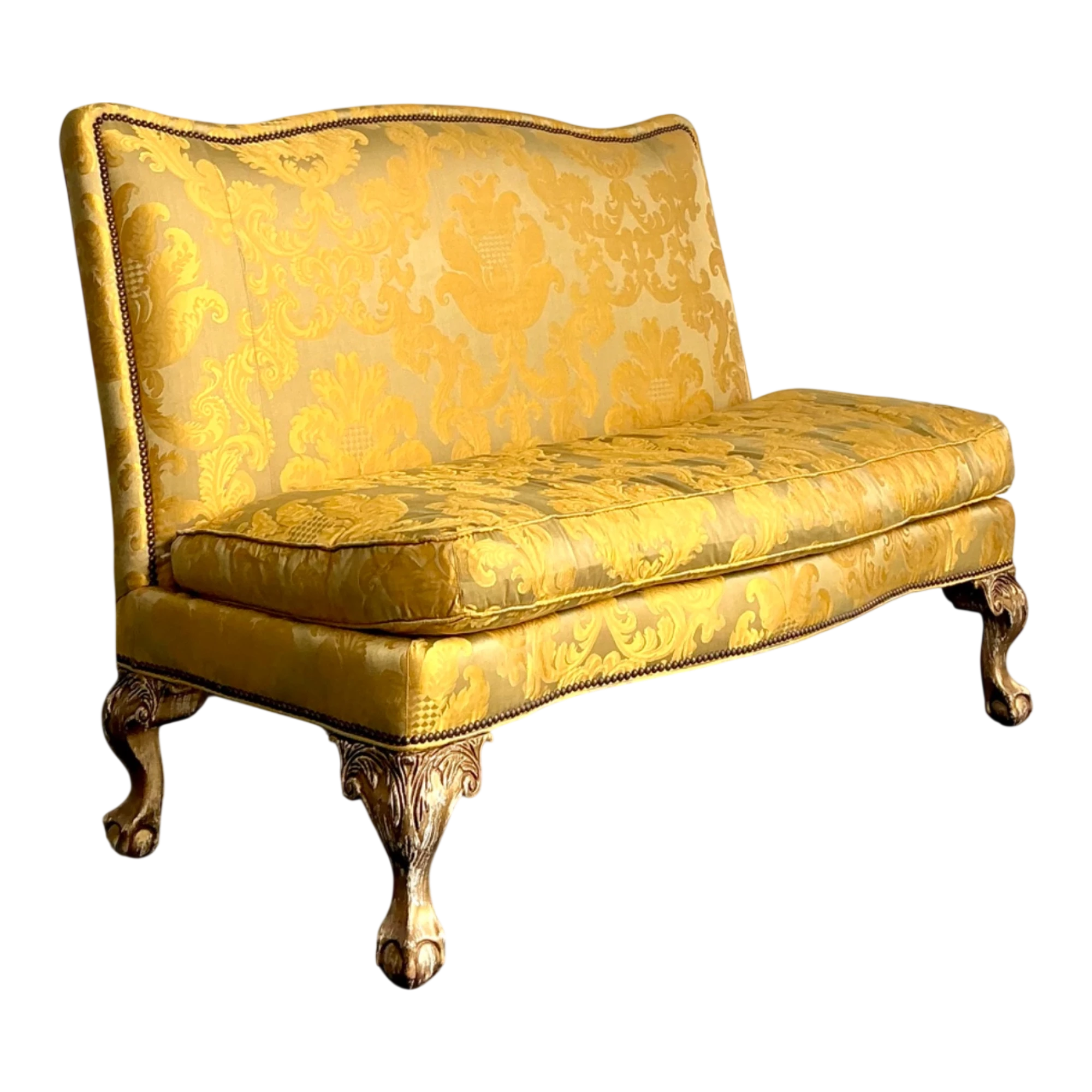 Vintage Lillian August Fleur De Lys Banquette Sofa