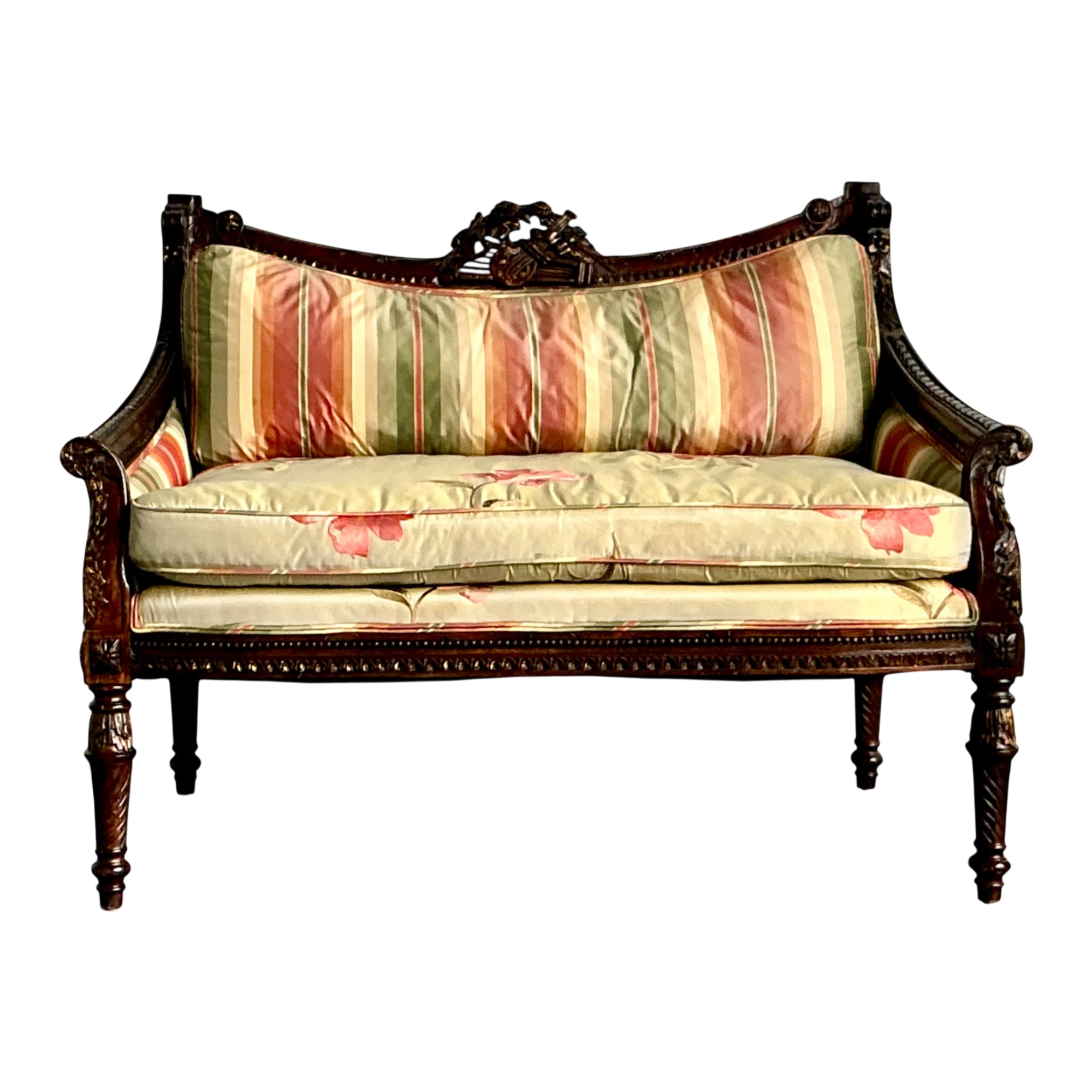 Vintage Louis XVI Carved Canape Settee — additional photo 1
