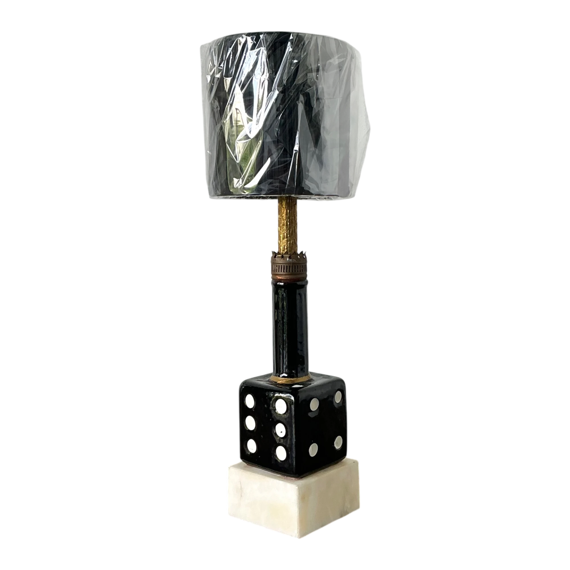 Vintage Ceramic Dice Table Lamp — additional photo 1