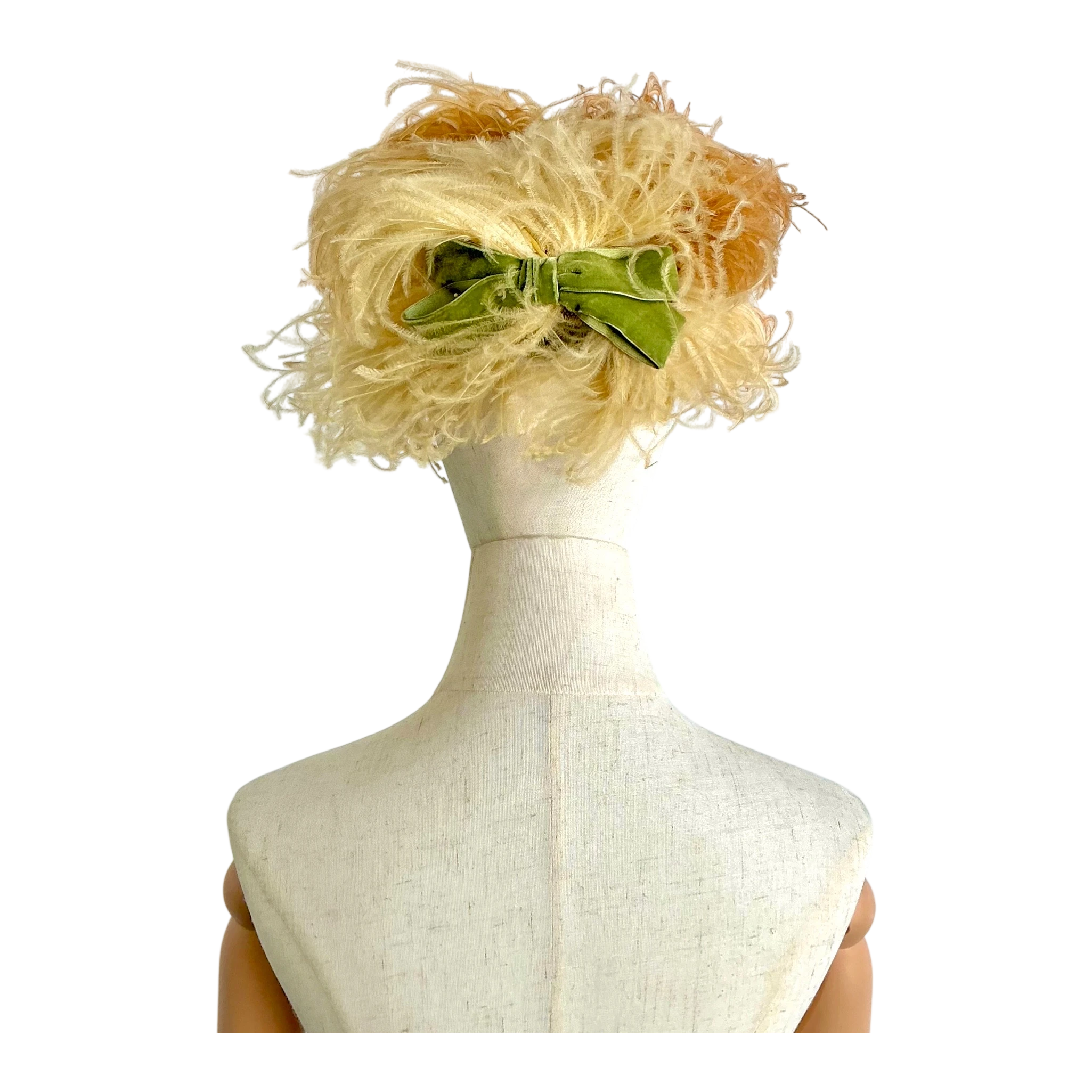 Vintage Feather Hat with Decorative Velvet Bow — additional photo 1