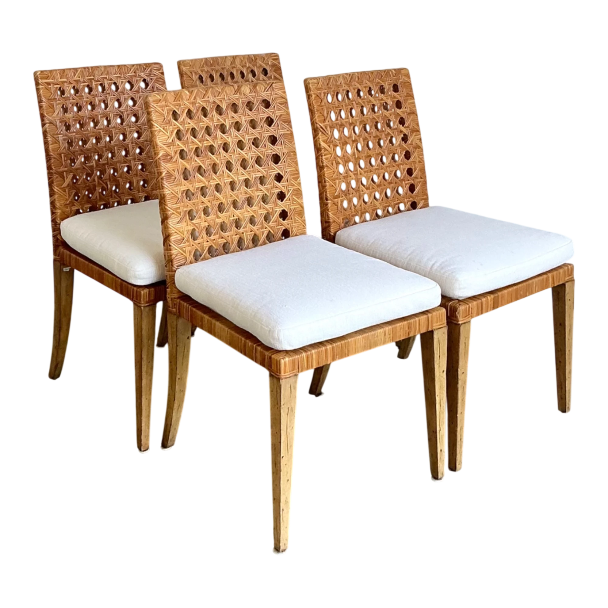 Vintage Woven Cane Dining Chairs - Set Of 4 — additional photo 1