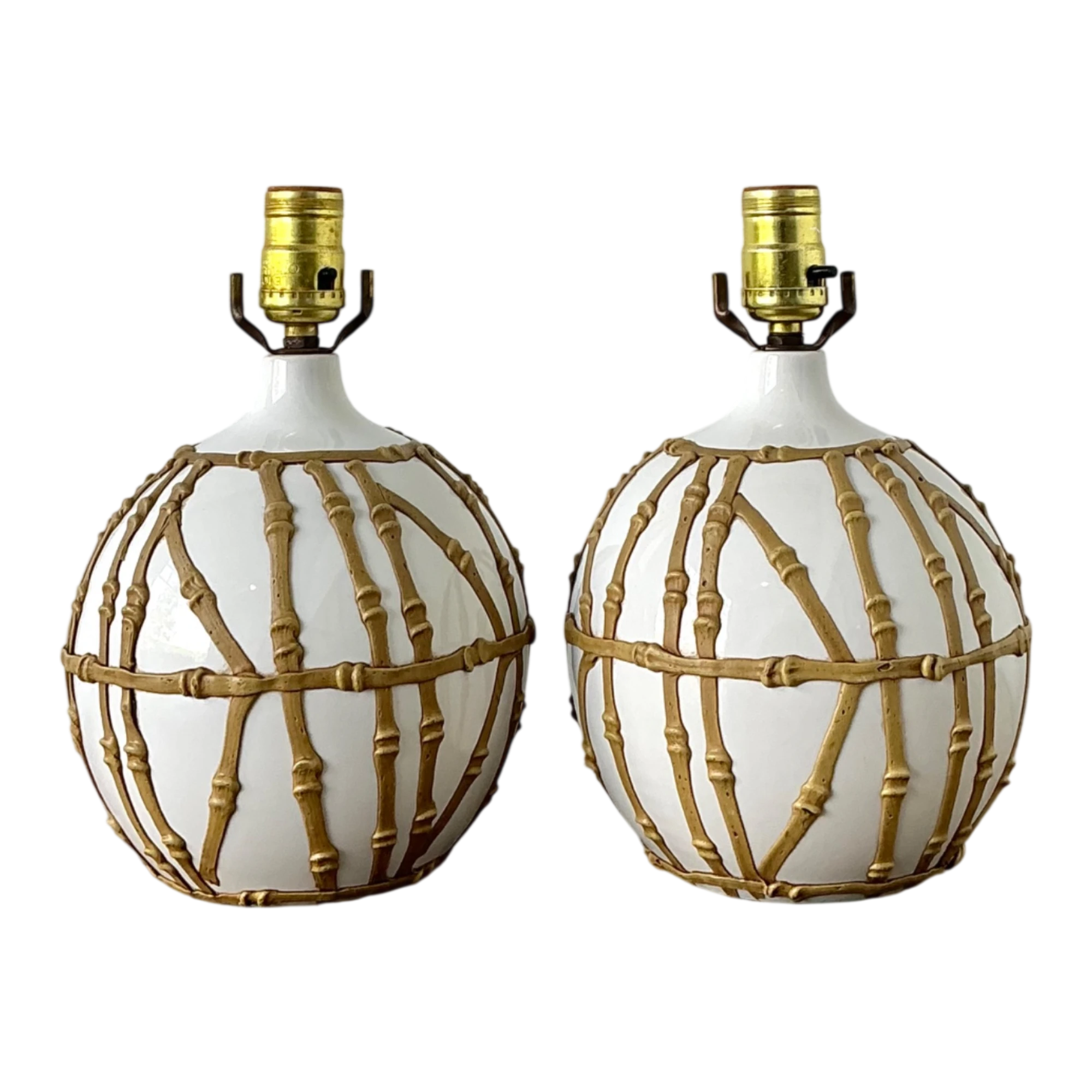 Vintage Glazed Ceramic Icing Lamps - A Pair — additional photo 1