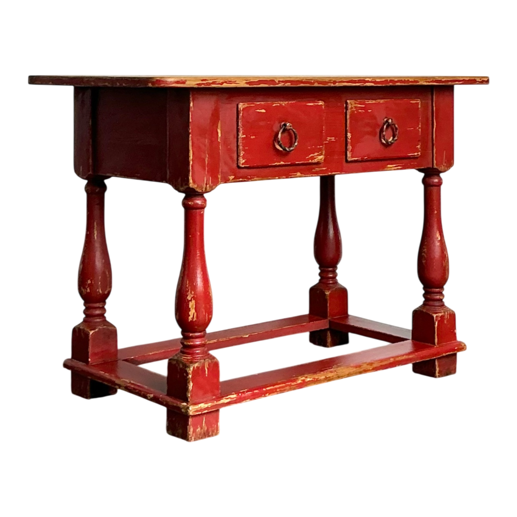 Vintage Ralph lauren Red Distressed Console Table