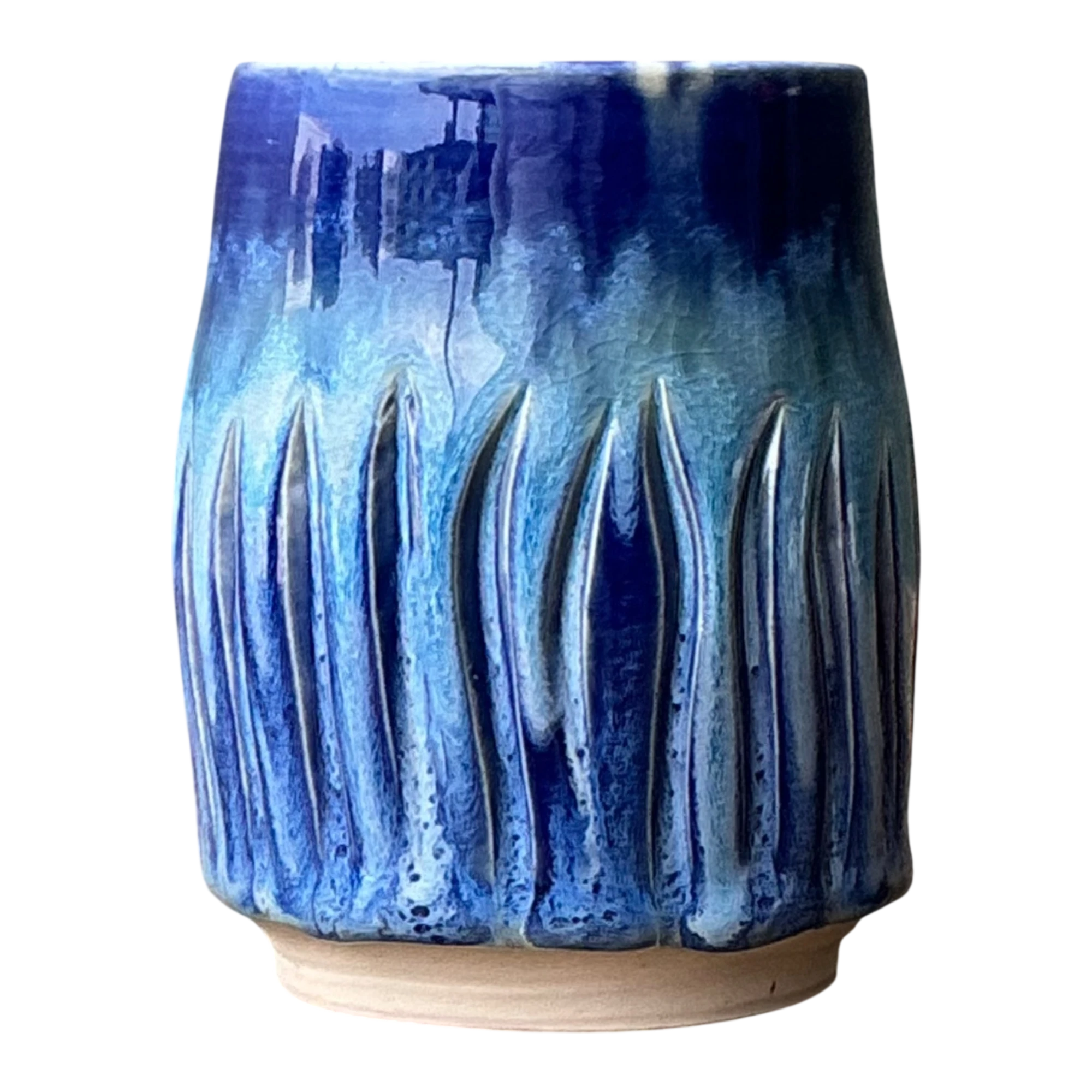 Vintage Studio Pottery Blue Ceramic Vase