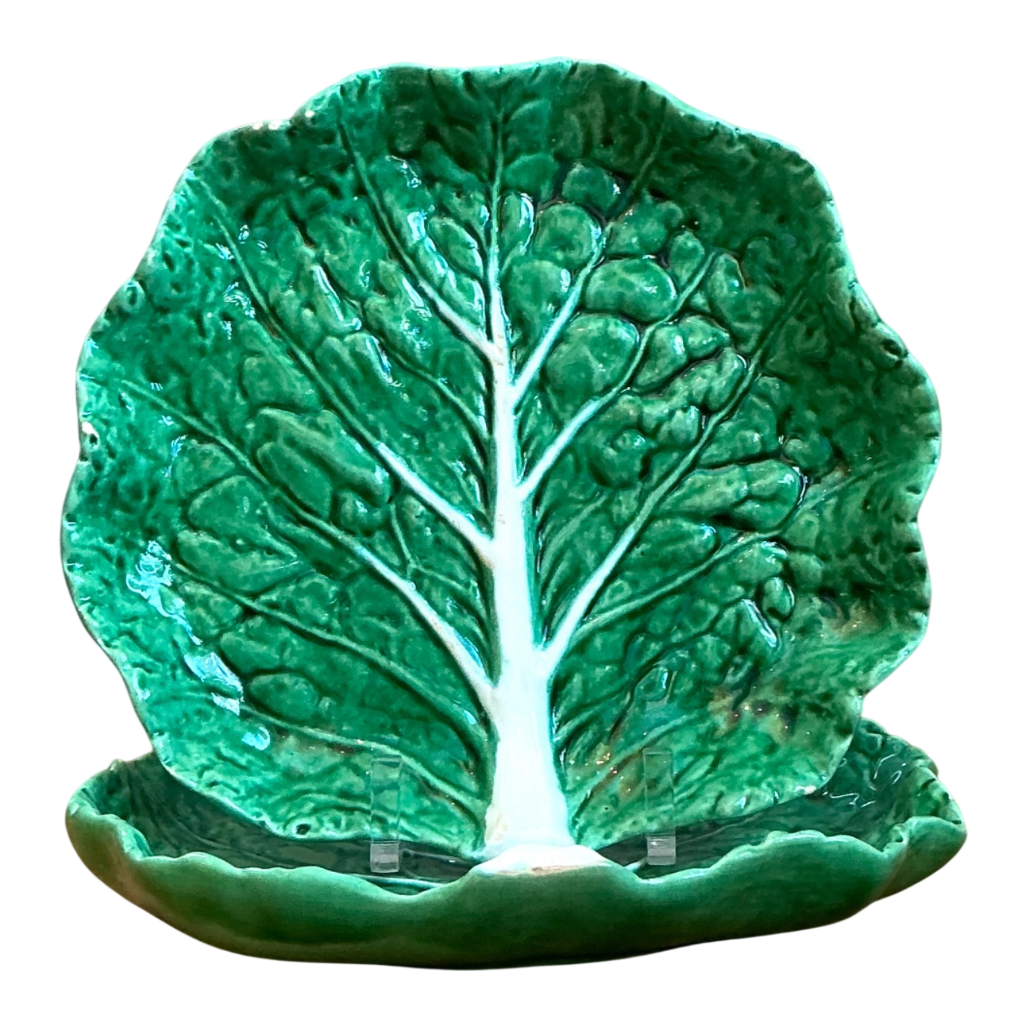 Vintage Bordallo Pinheiro Green Cabbage Leaf Plate