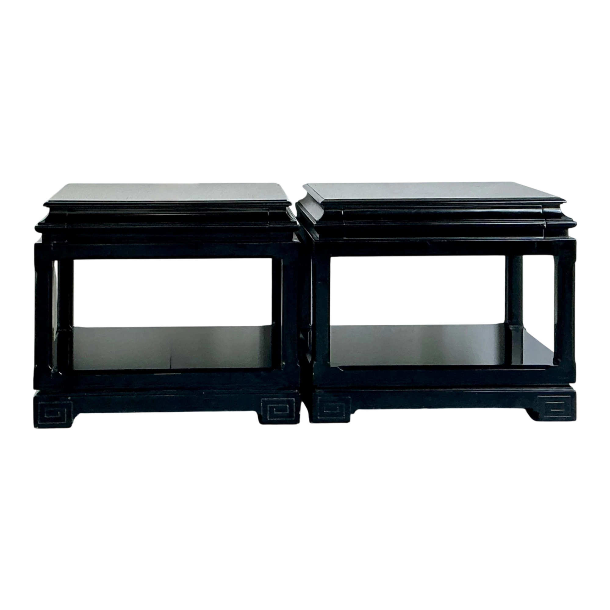 Vintage Ralph Lauren Chinoiserie Black Lacquered Side Tables - A Pair — additional photo 1
