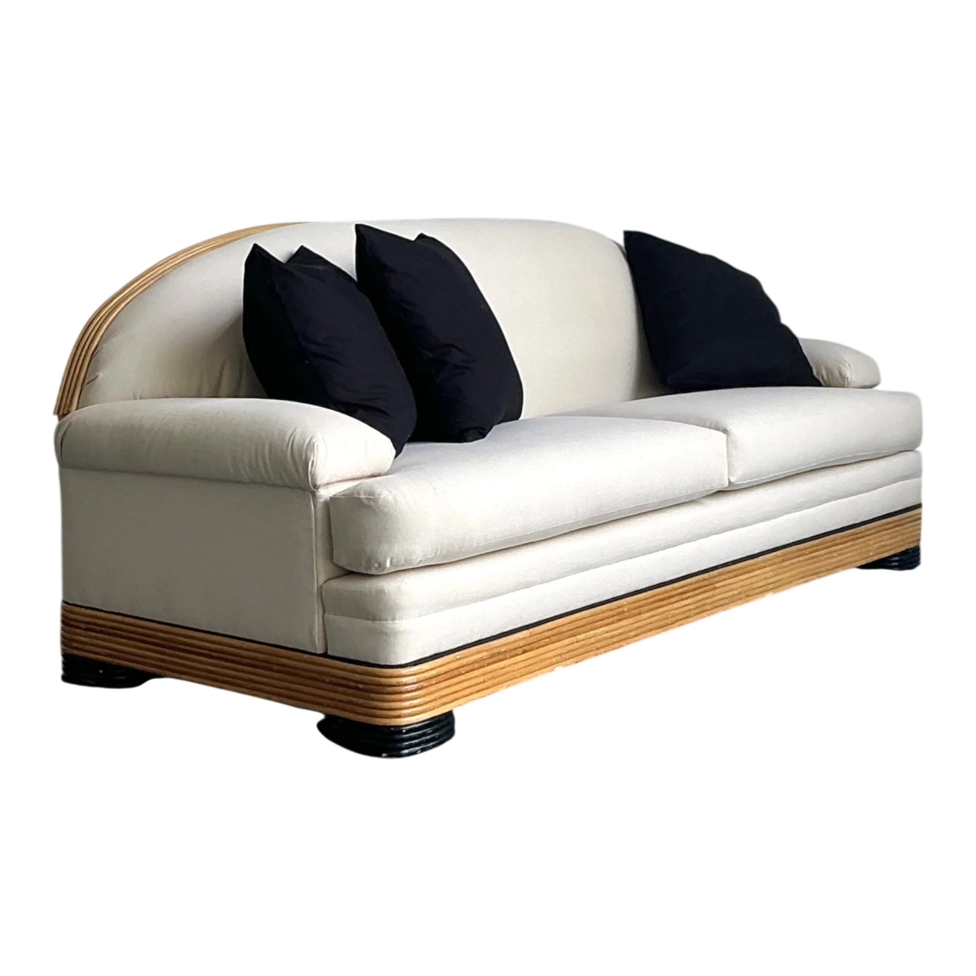 Vintage Stacked Reed Sofa — additional photo 1