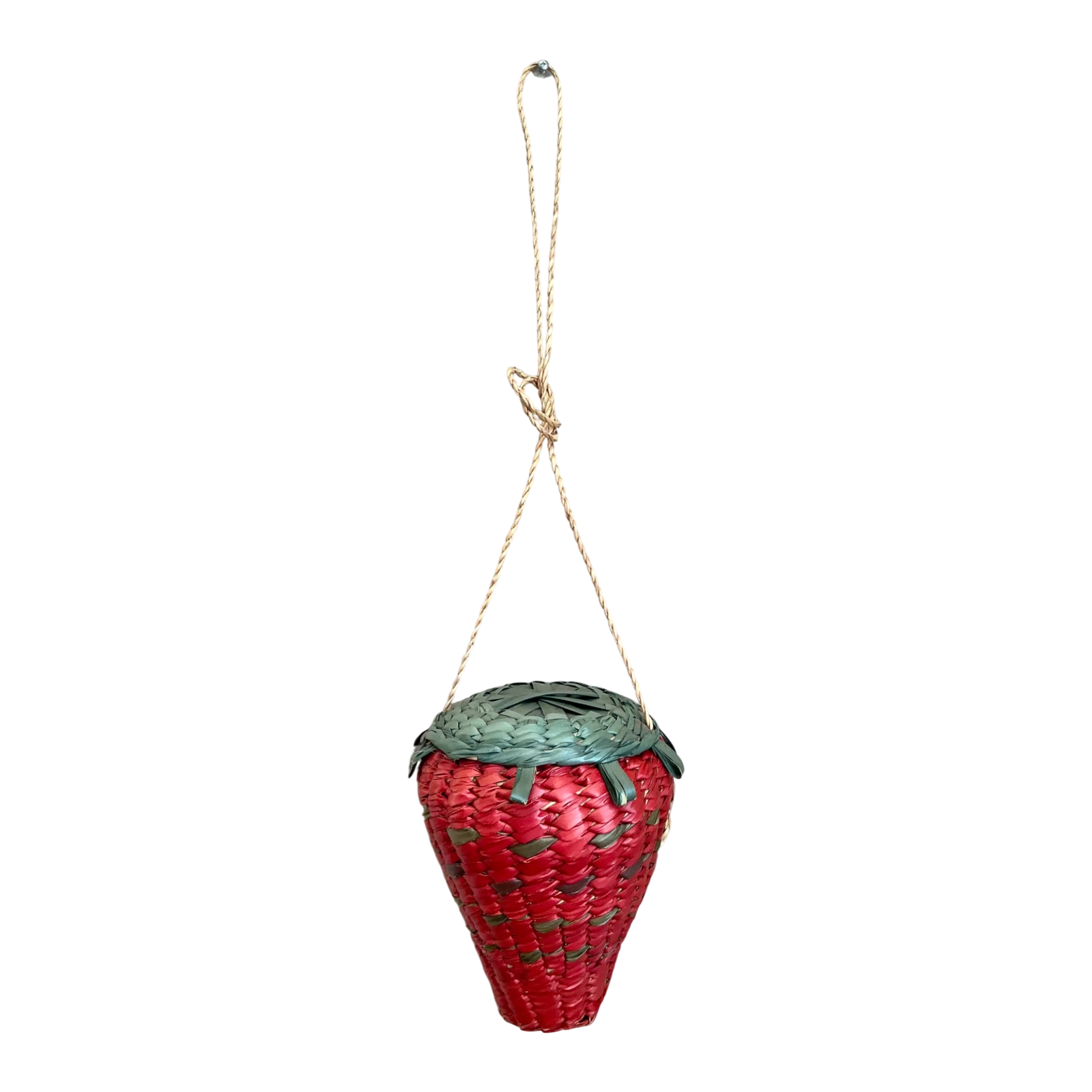 Vintage Woven Rattan Strawberry Bag — additional photo 1