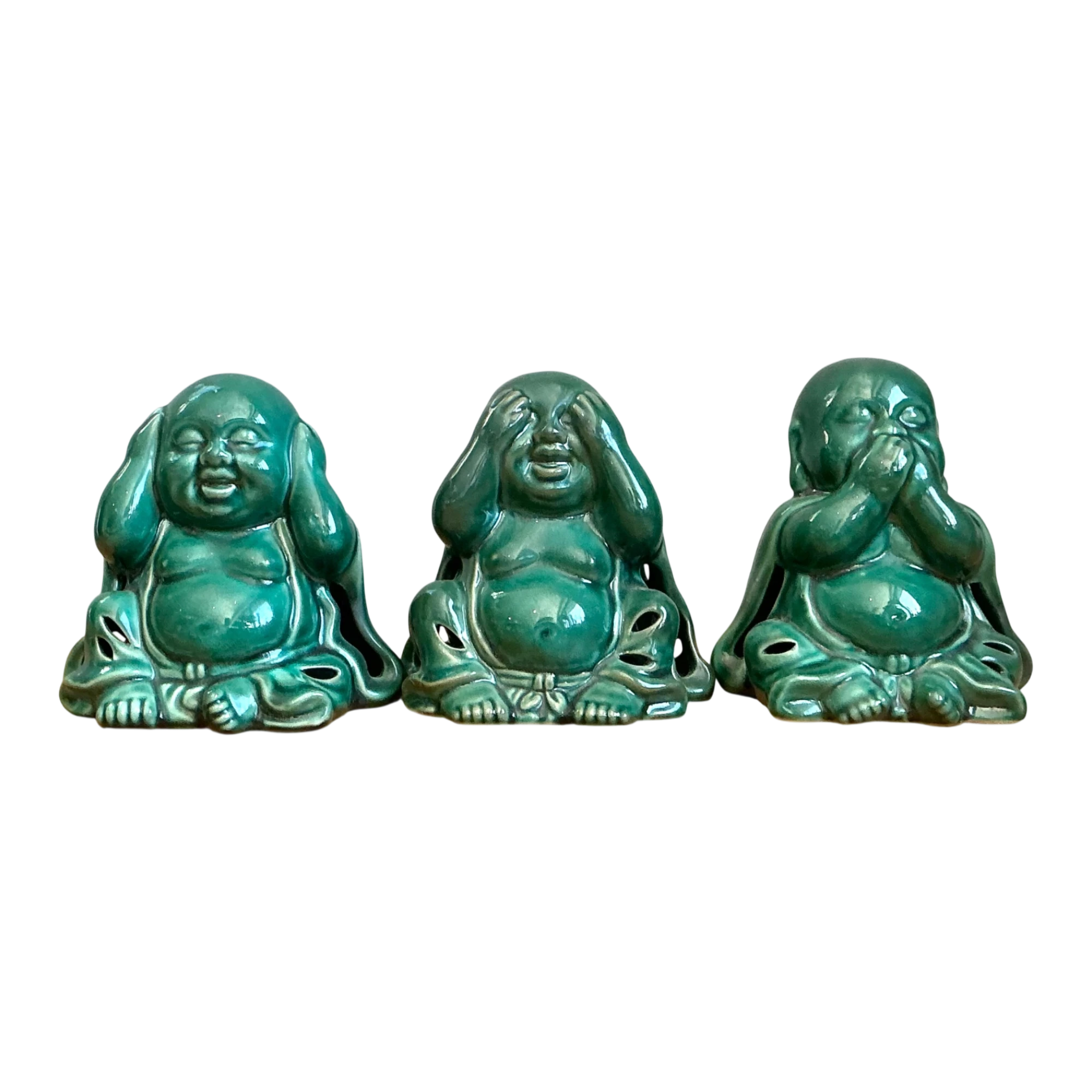 Vintage Ceramic Buddha Figurines - Set of 3 — additional photo 1