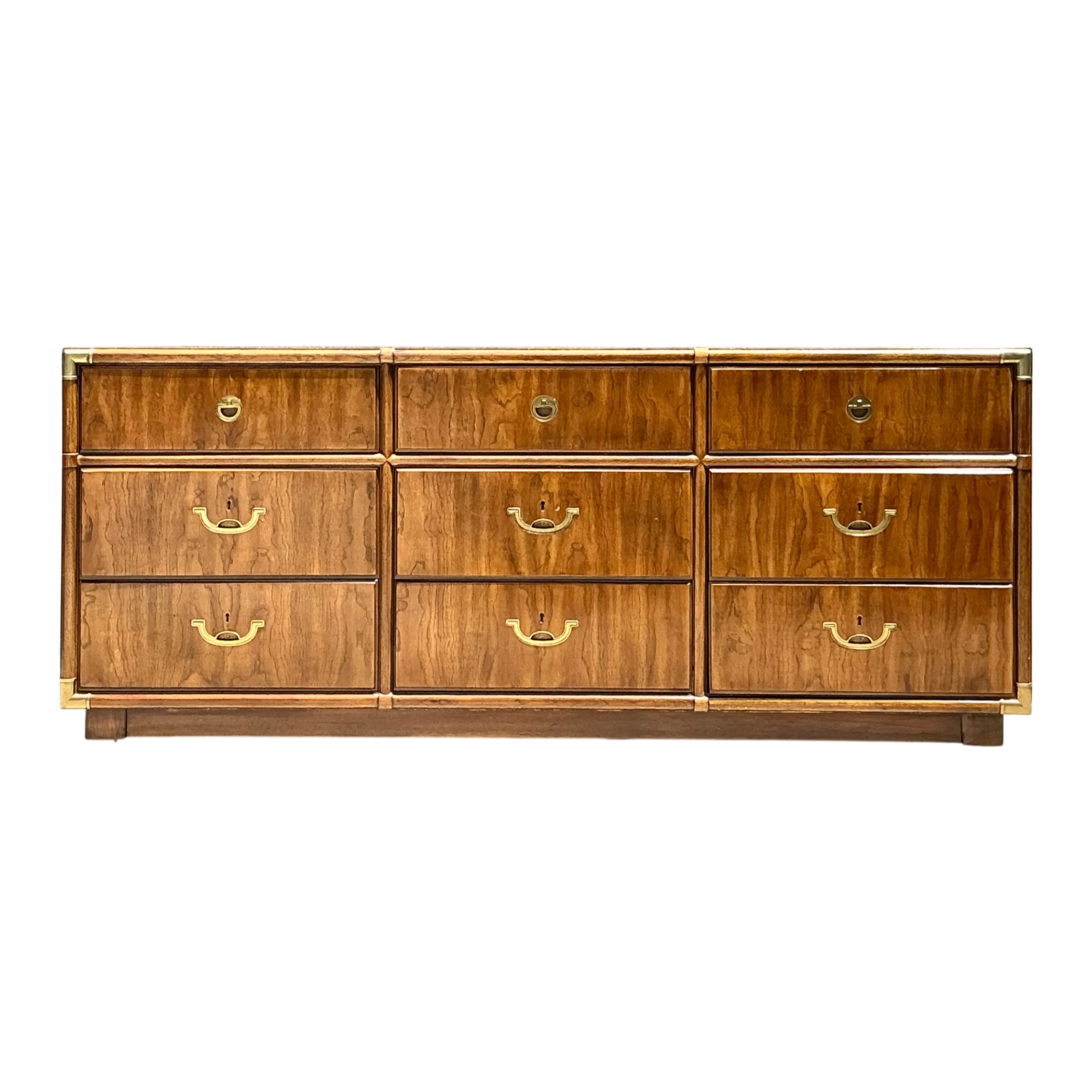 Vintage Drexel Wood and Brass Campaign Dresser