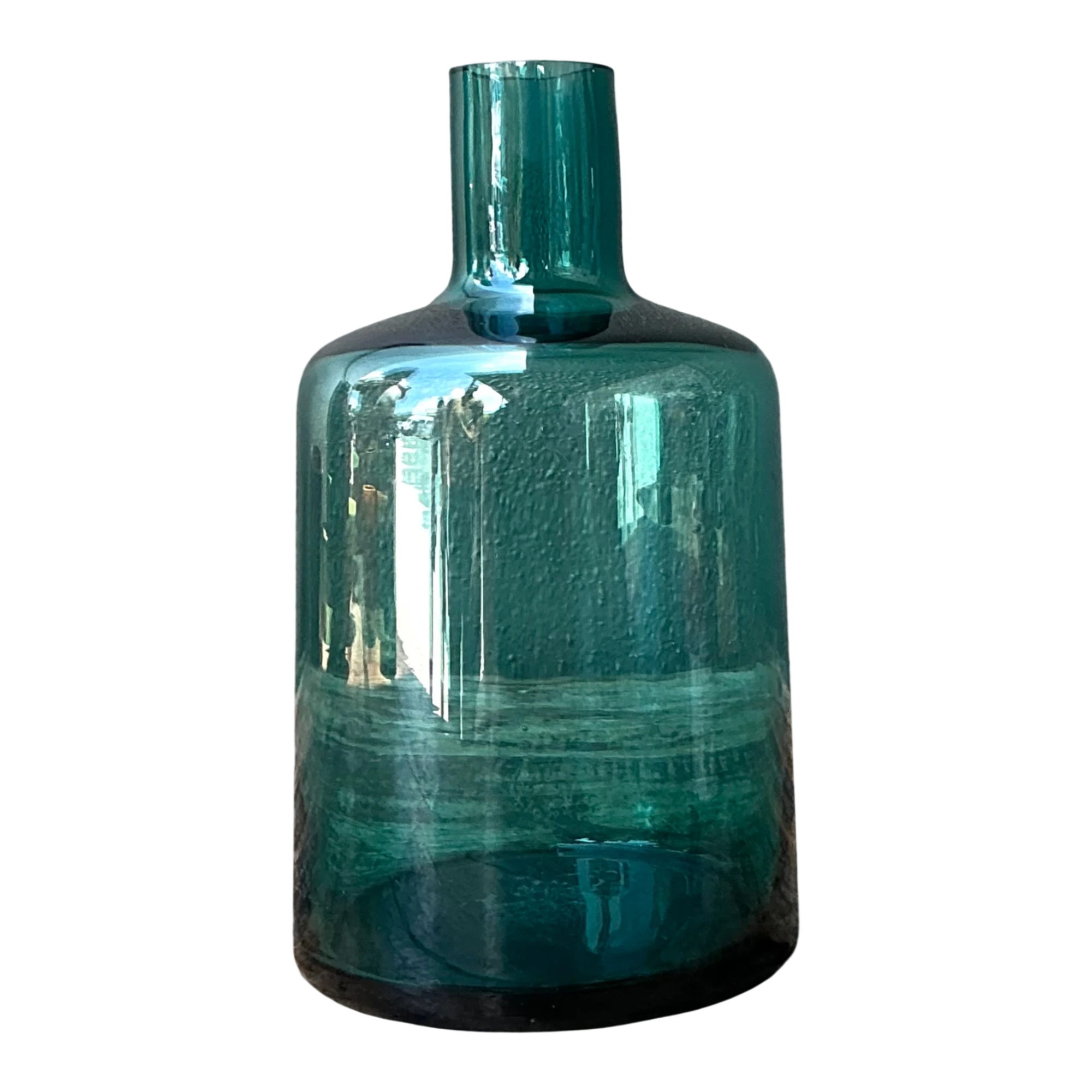 Vintage Teal Glass Vase — additional photo 1