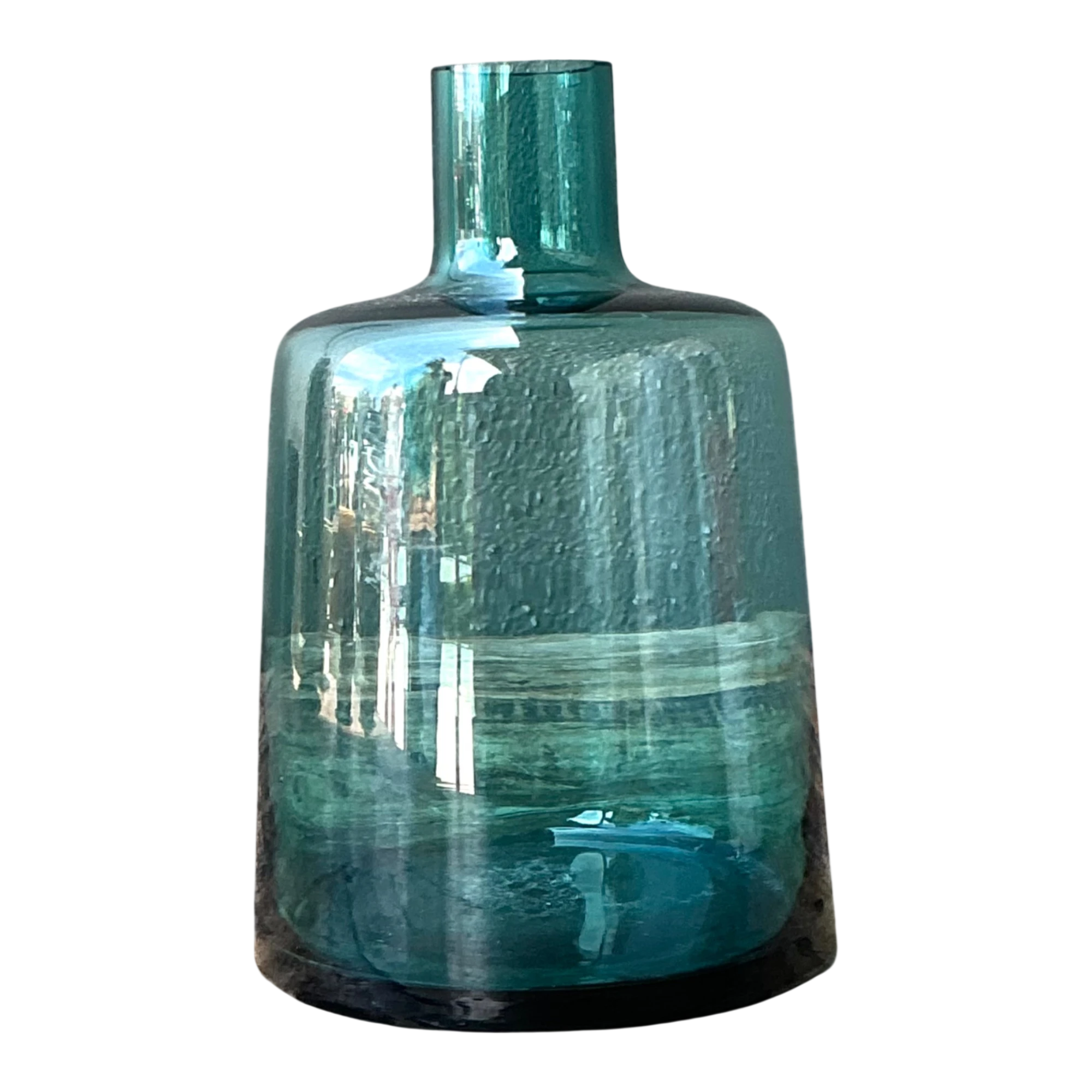Vintage Small Teal Glass Vase — additional photo 1