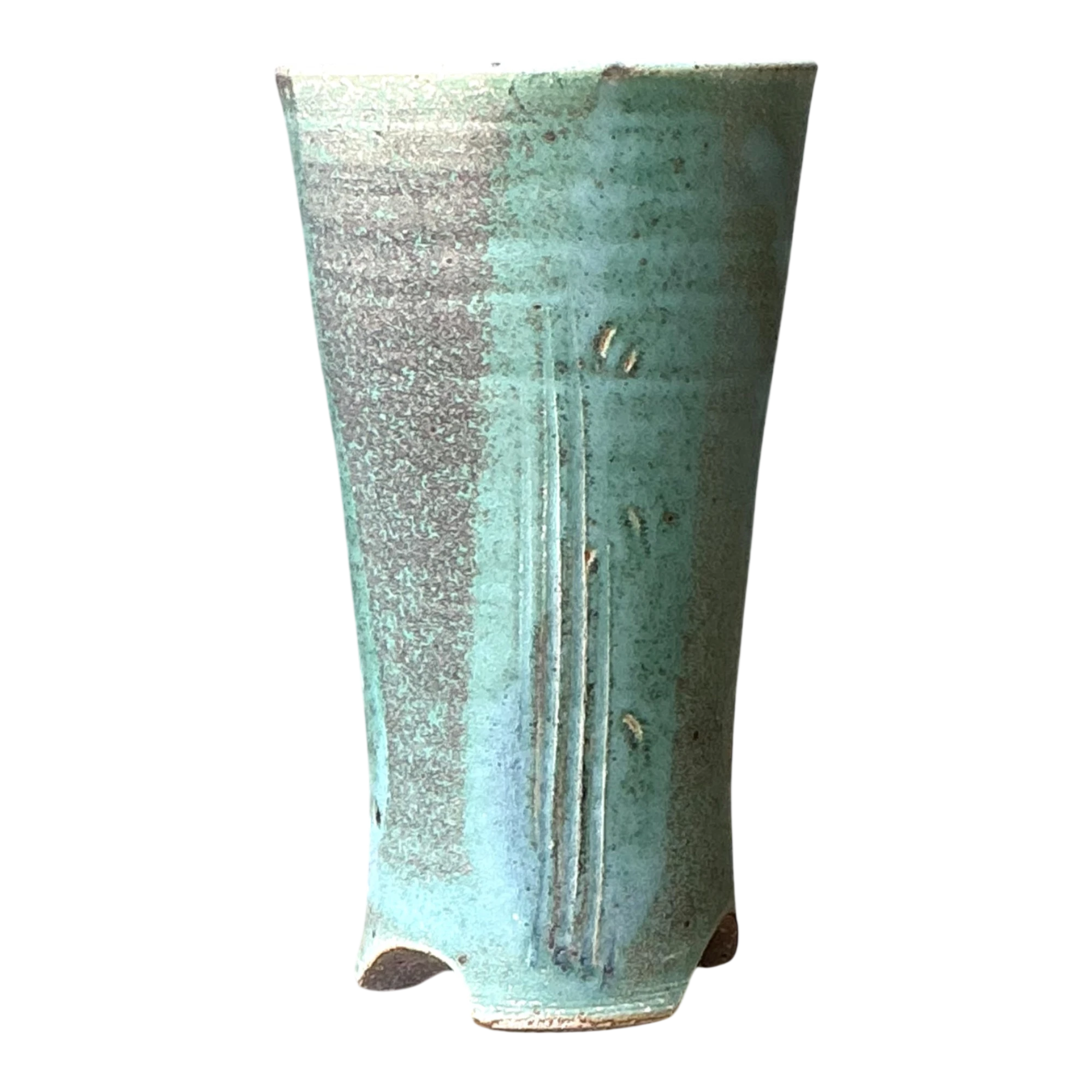 Vintage Studio Pottery Green Vase — additional photo 1