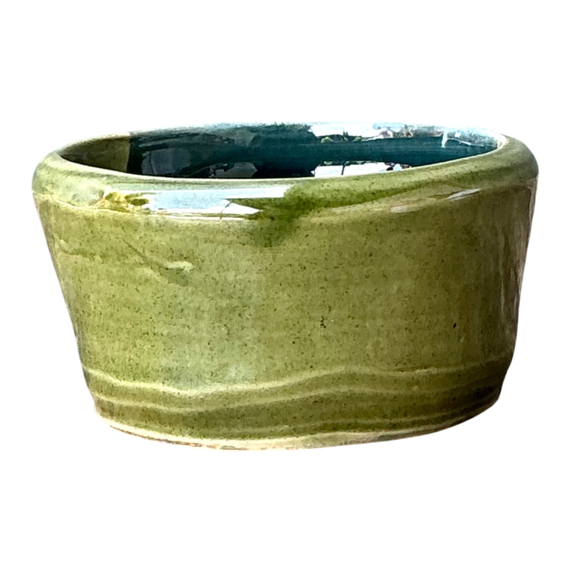 Vintage Handcrafted Green Studio Bowl - Detail view