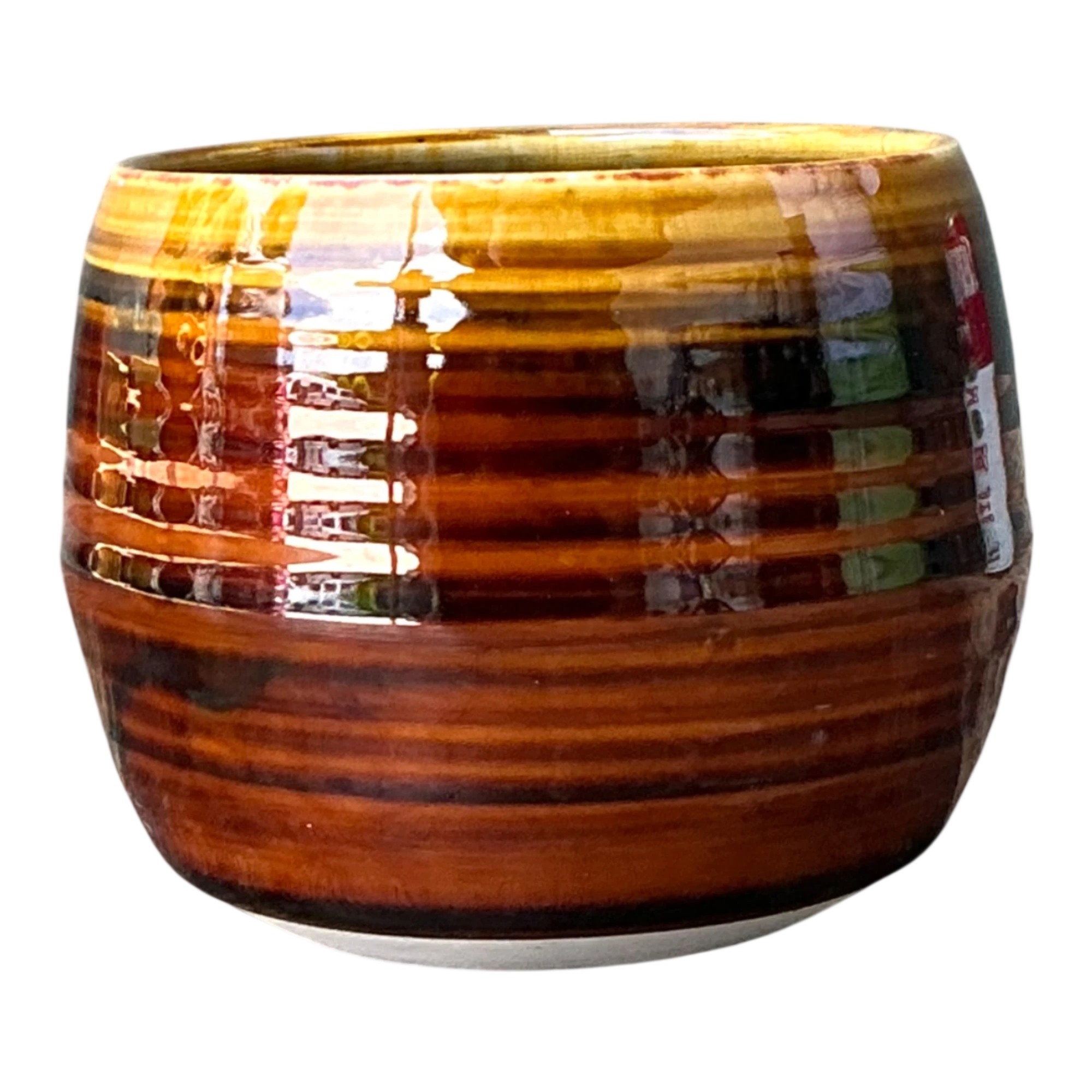 Vintage Brown Studio Pottery Bowl - Detail view