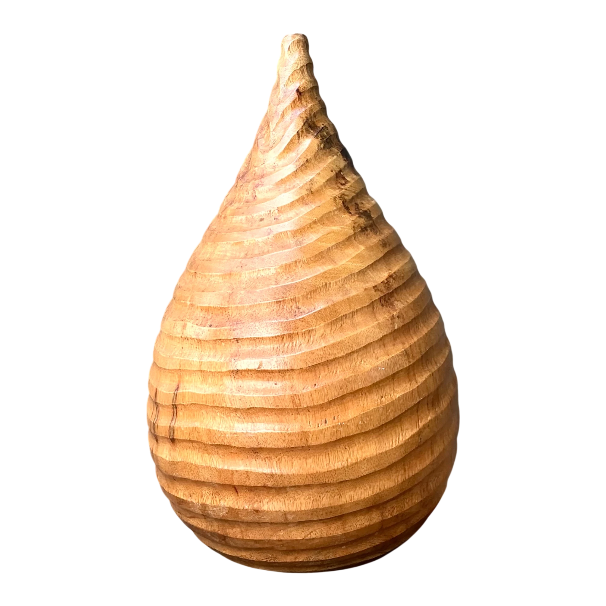Vintage Natural Wood Teardrop Vase — additional photo 1