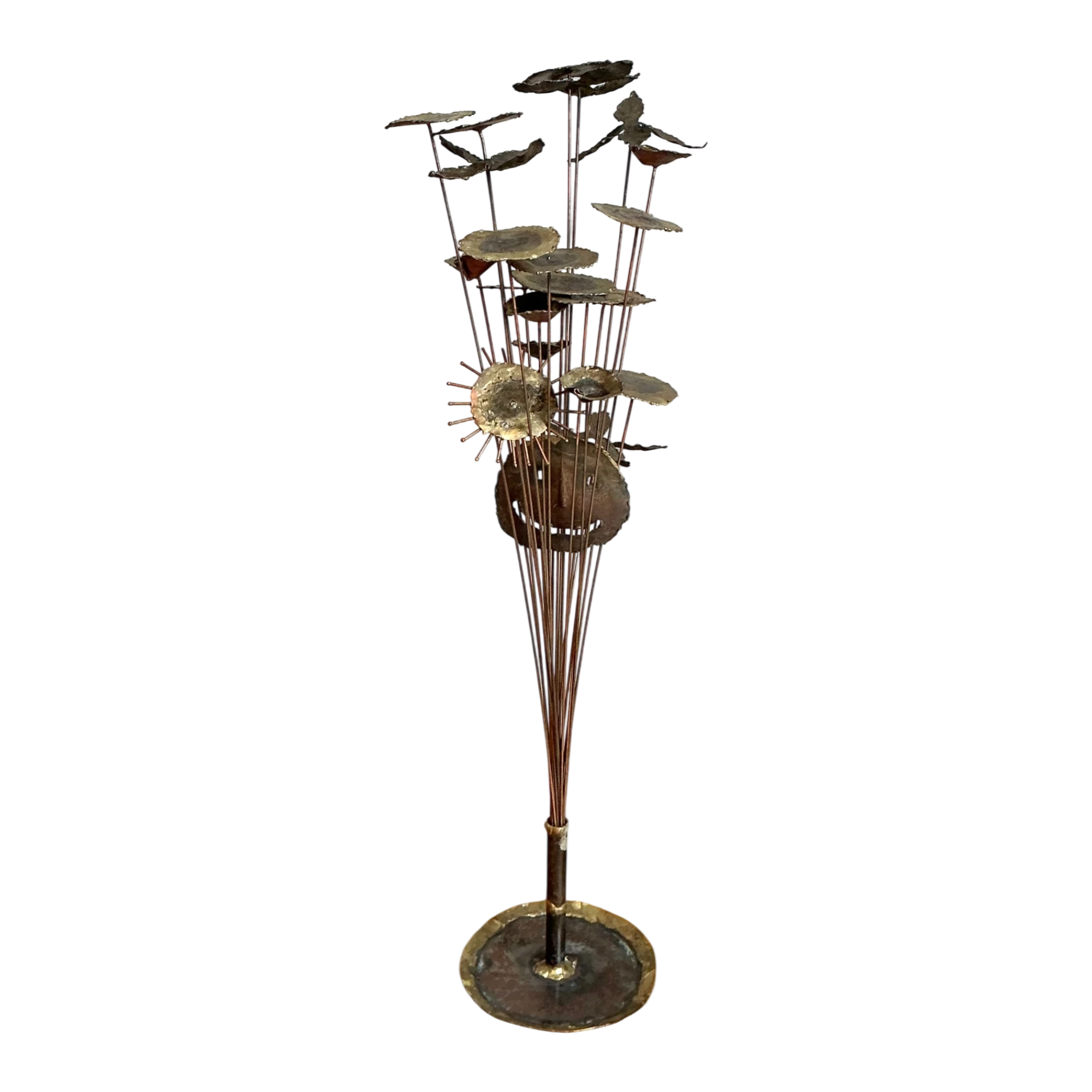 Vintage Brutalist Metal Flower Sculpture — additional photo 1