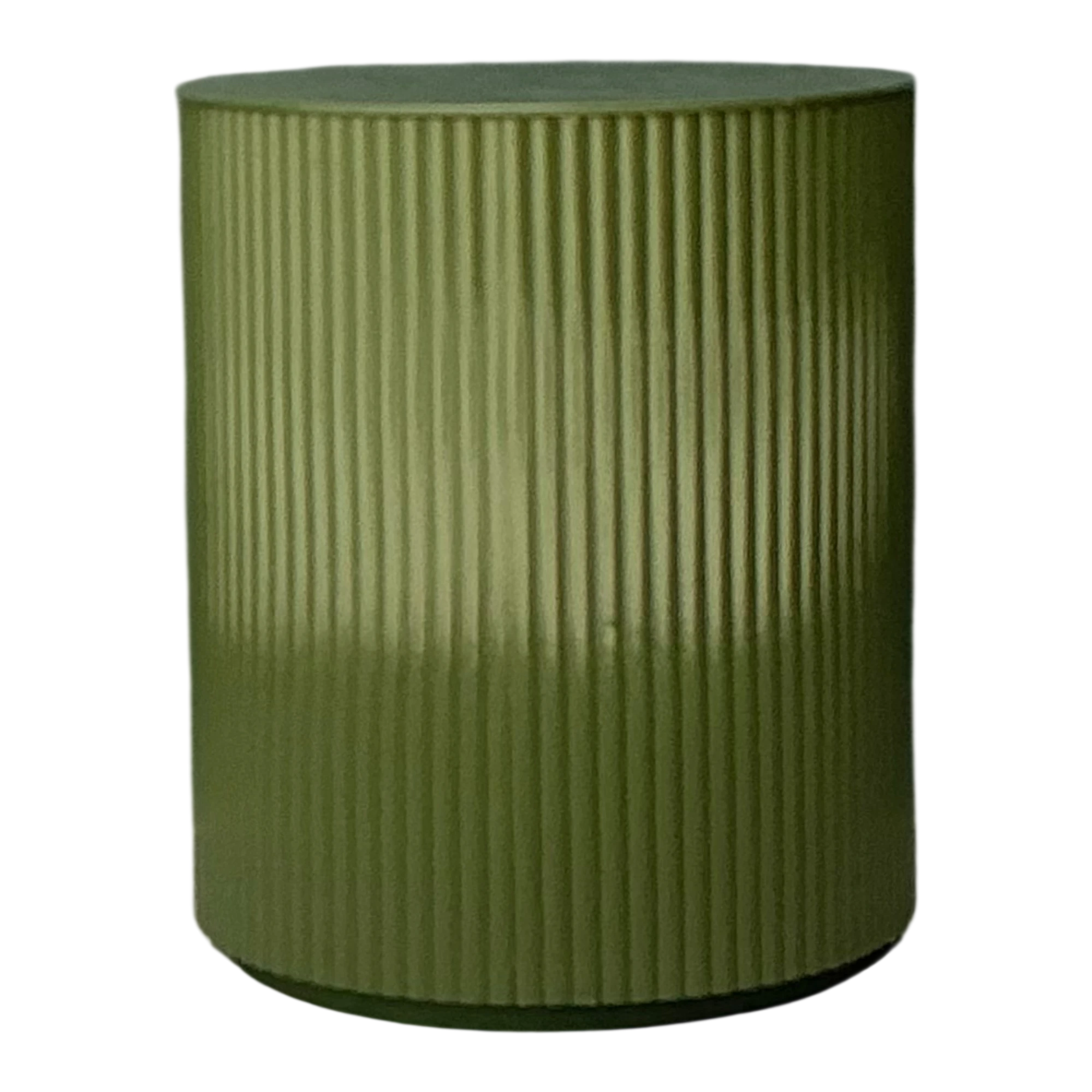 Vintage Green Lacquered Drum Storage Table — additional photo 1
