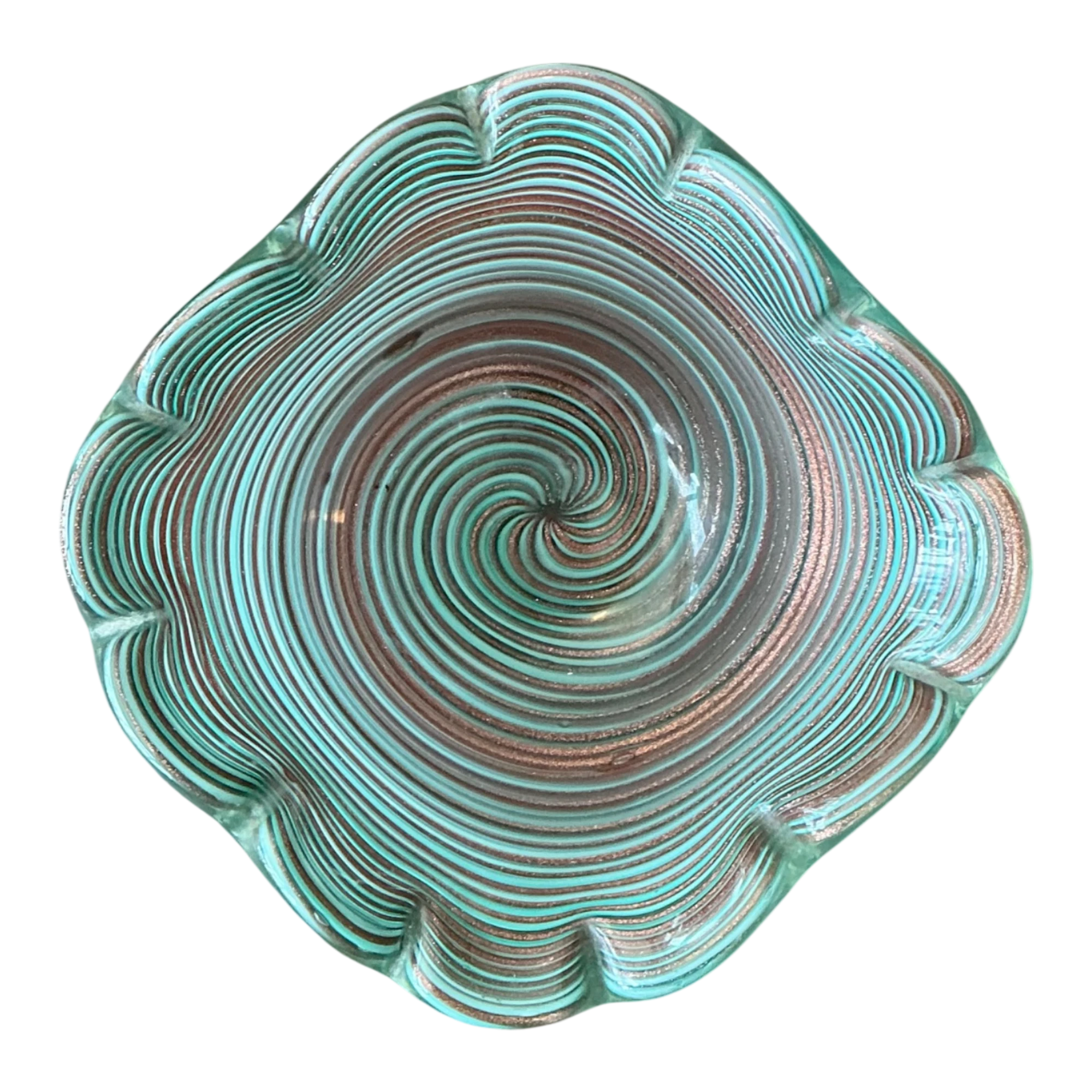 Vintage Murano Striped Glass Bowl — additional photo 1