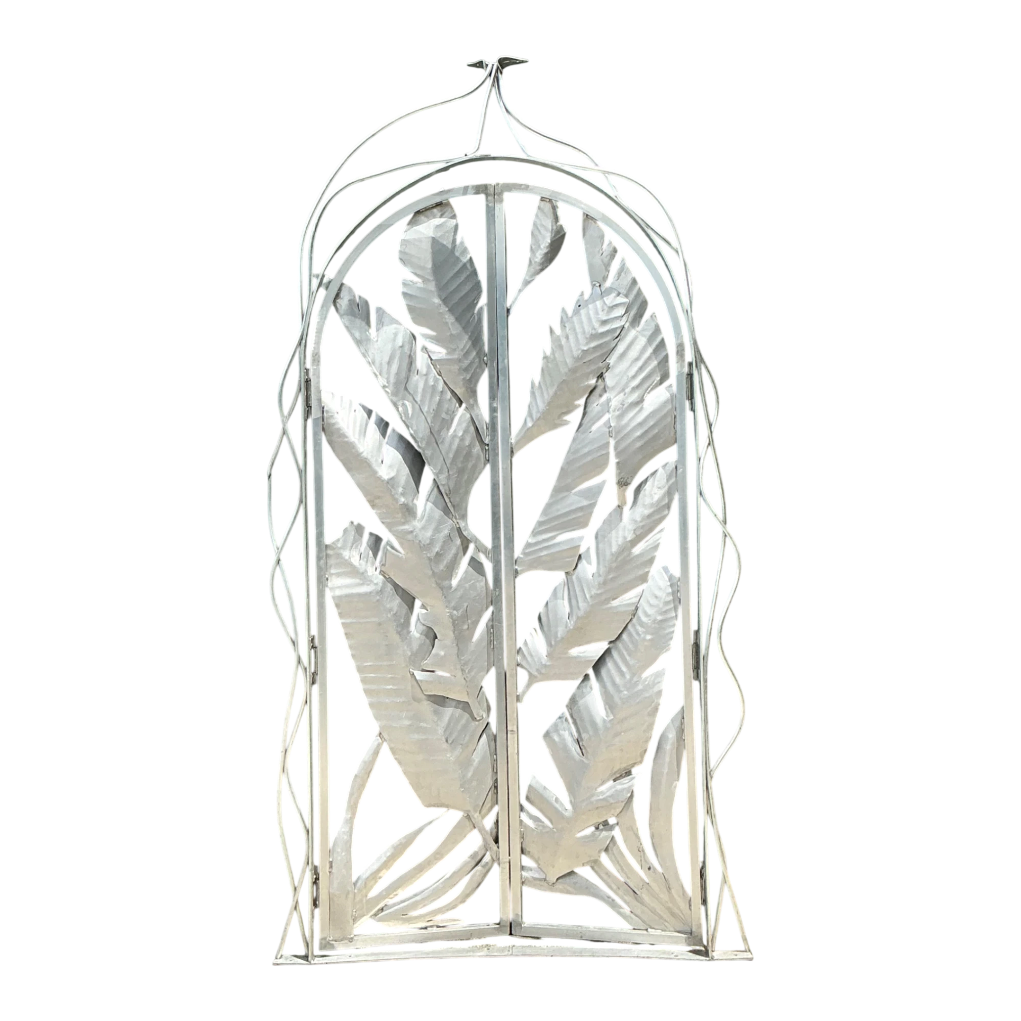 Vintage Aluminum Banana Leaf Botanical Garden Gate — additional photo 1